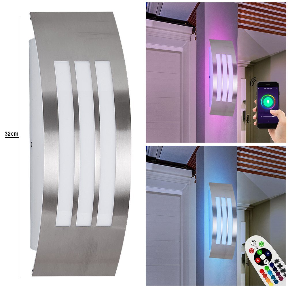 Leuchte etc-shop Smart Wand Home Strahler RGB dimmbar LED Garten Außen-Wandleuchte, Außen