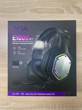 EKSA E1000WT Wireless-Headset (Kabelloser 2,4-G-USB-Gaming-Kopfhörer, 36 Stunden Akkulaufzeit, 3,5-mm-Eingang, Kabelloses Gaming-Headset mit Mikrofon inklusive ENC und RGB-Lichtern)
