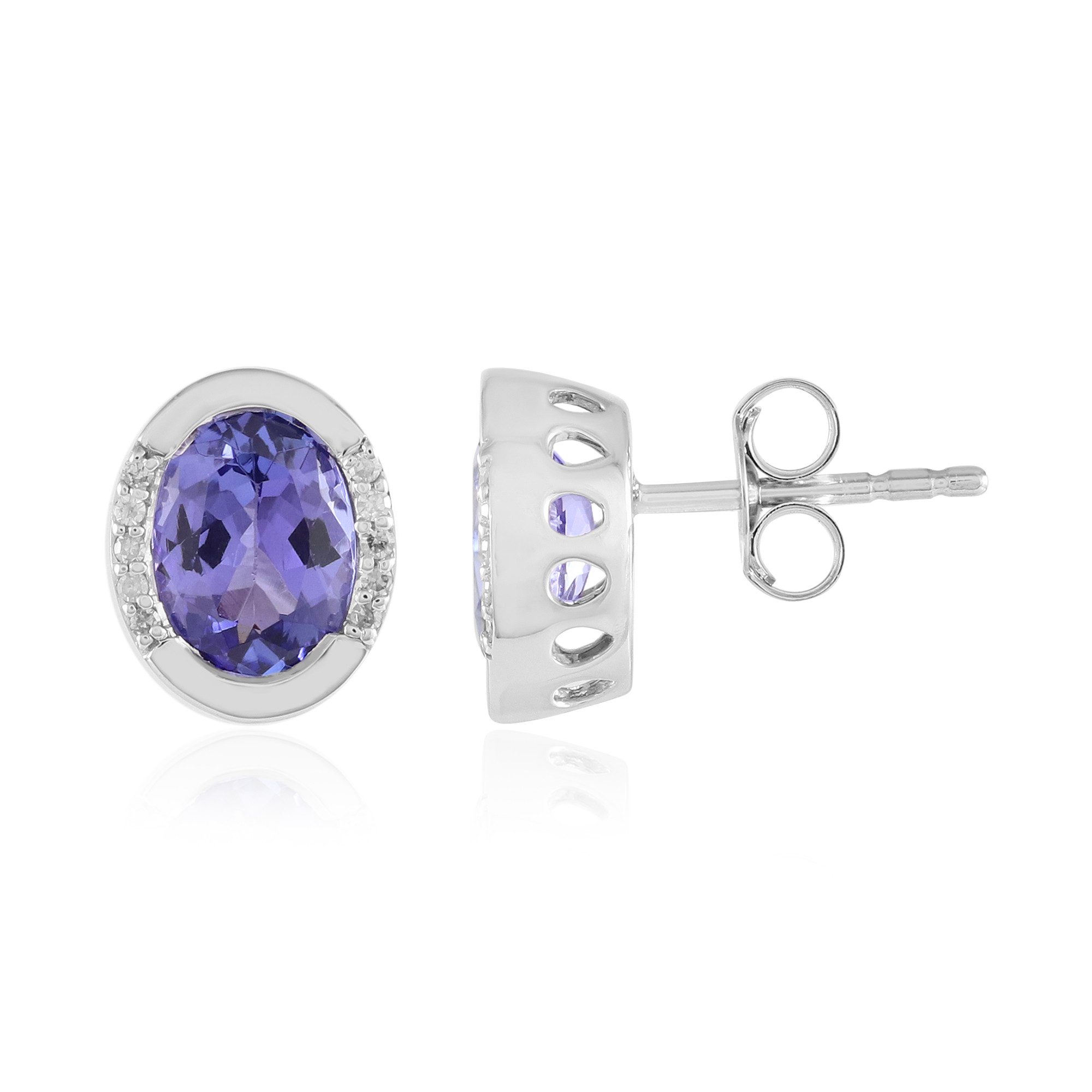 Cavill Ohrring-Set AAA Tansanit Ohrringe aus Weißgold, Tansania 2,34 ct (2-tlg)