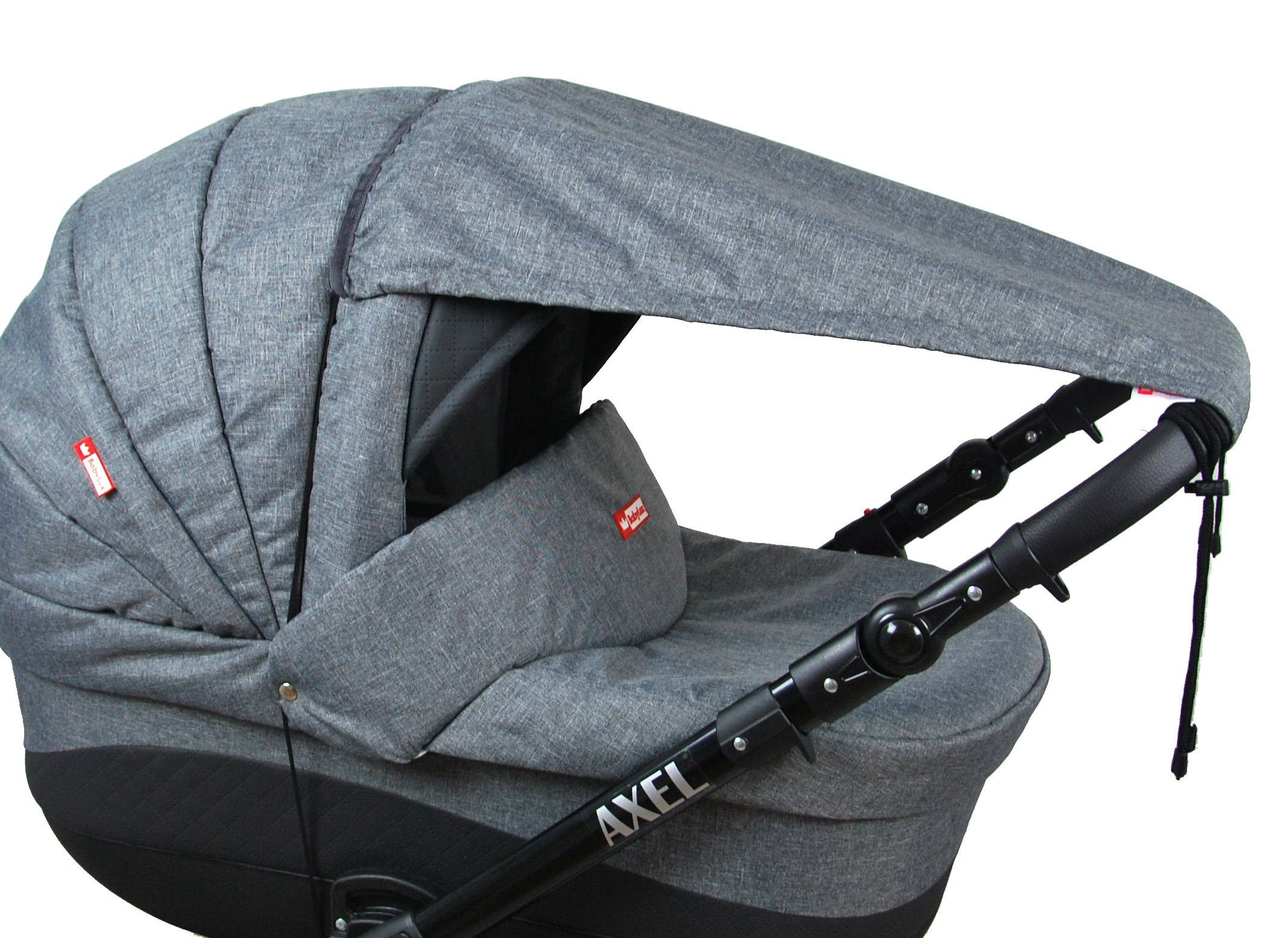BabyLux Kinderwagen-Sonnenschutzhülle BABYLUX Sonnenschutz UV Rollo Schutz SONNENSEGEL für Kinderwagen (1-St), 55. Dunkel Grau