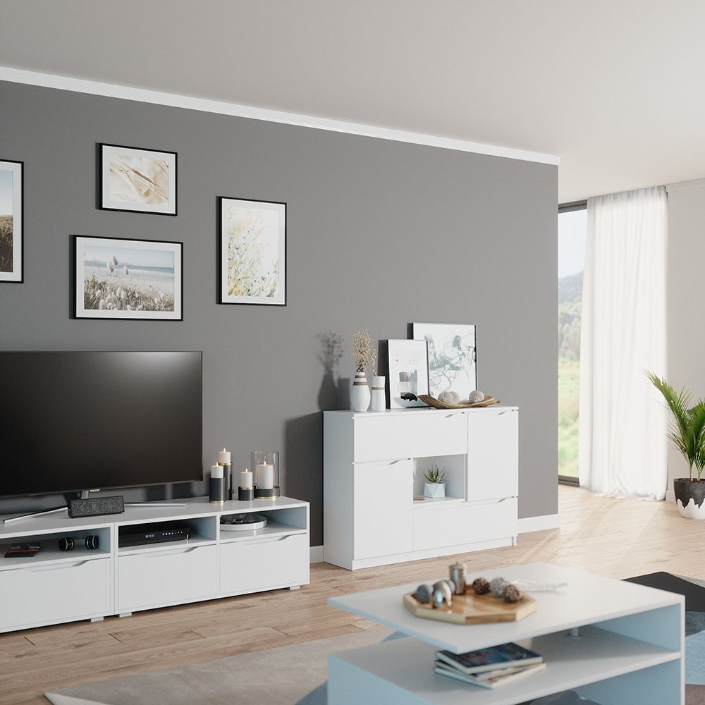 Vicco Kommode Ruben, Weiß, 120 x 84 cm (1 St)