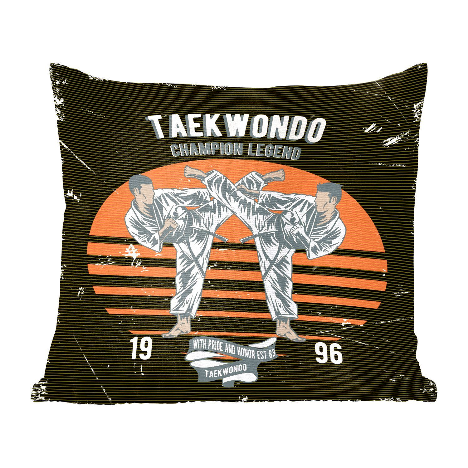 Schlafzimmer, - für Zierkissen Füllung Taekwondo, mit Deko, Jahrgang MuchoWow - Dekokissen Wohzimmer, Sport Sofakissen