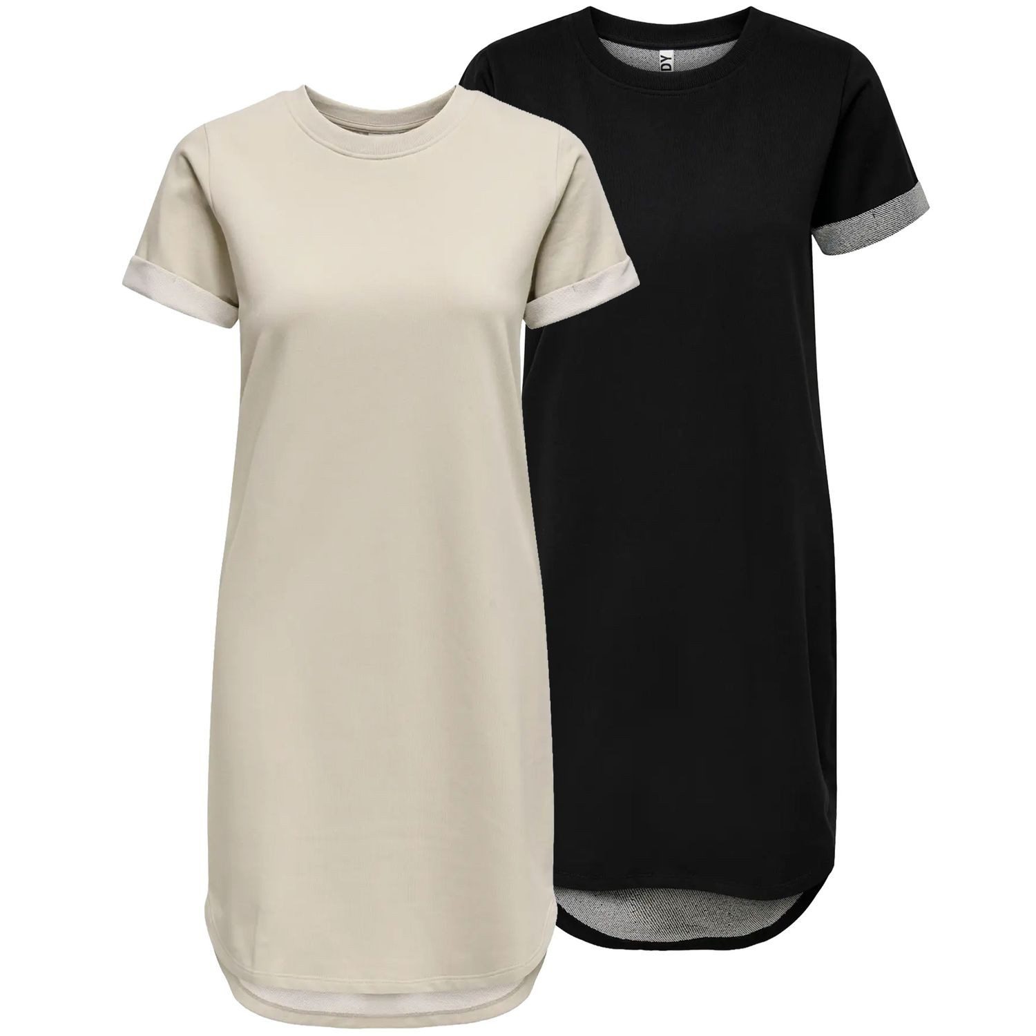 JDY Jerseykleid (Set) T-Shirt_Kleid für einen eleganten oder lässigen Look im 2er Sparpack