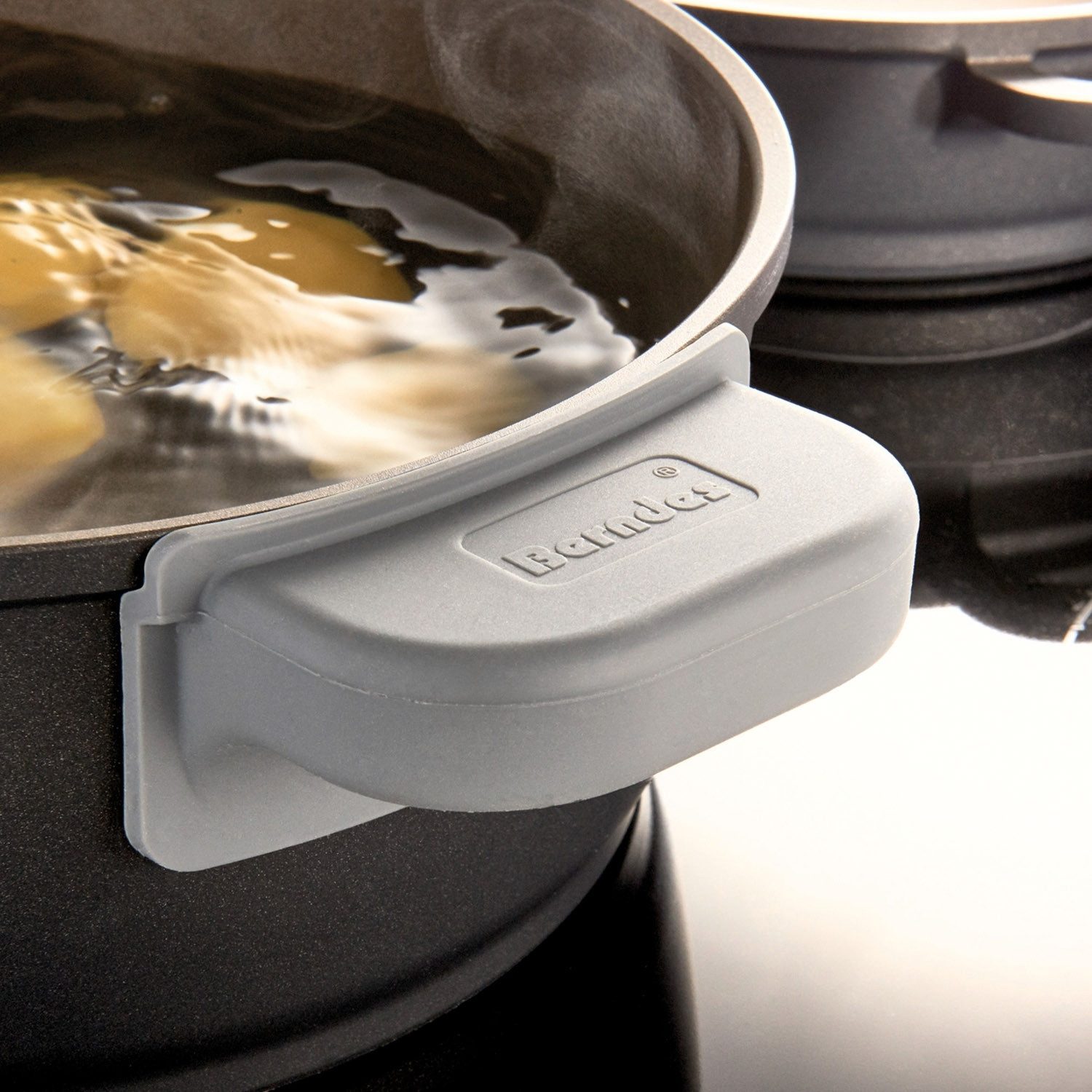 Berndes Topflappen MAURAO, 2er Set, Grau, Silikon, Thermo, B 20 x H 5 x T 10,5 cm