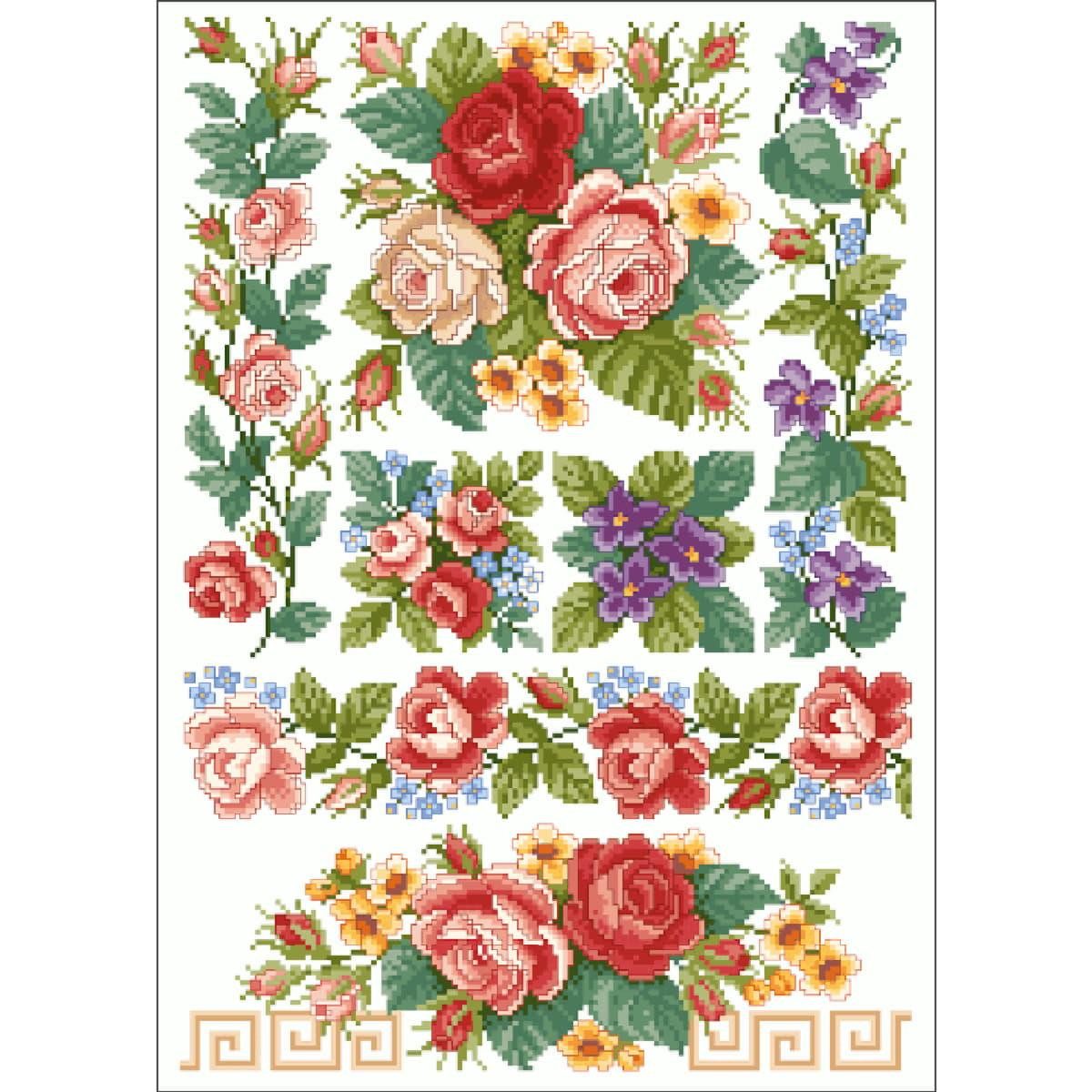 Lindner´s Kreuzstiche Kreativset Lindner´s Kreuzstiche Zählmuster Vorlage "Rosenpracht", 066, (embroidery kit by Marussia)