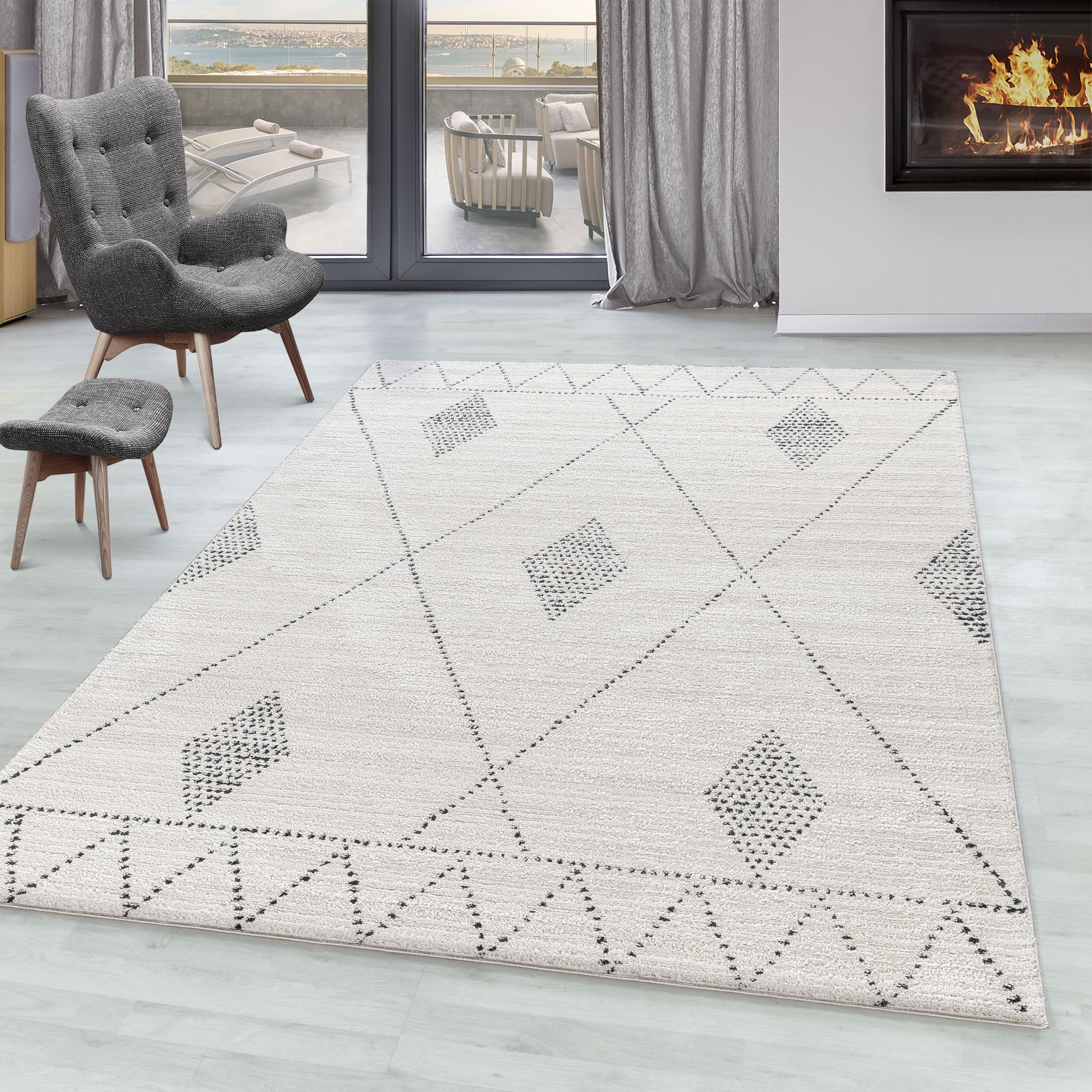 SIMPEX24 Designteppich Berber Design, Läufer, Höhe: günstig online kaufen