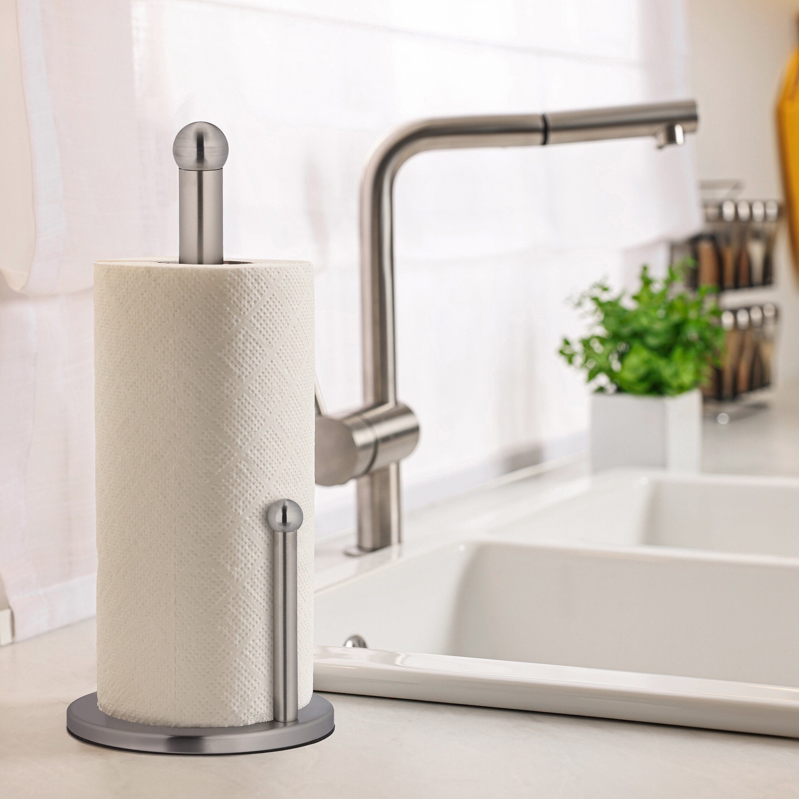 relaxdays Küchenrollenhalter aus Edelstahl