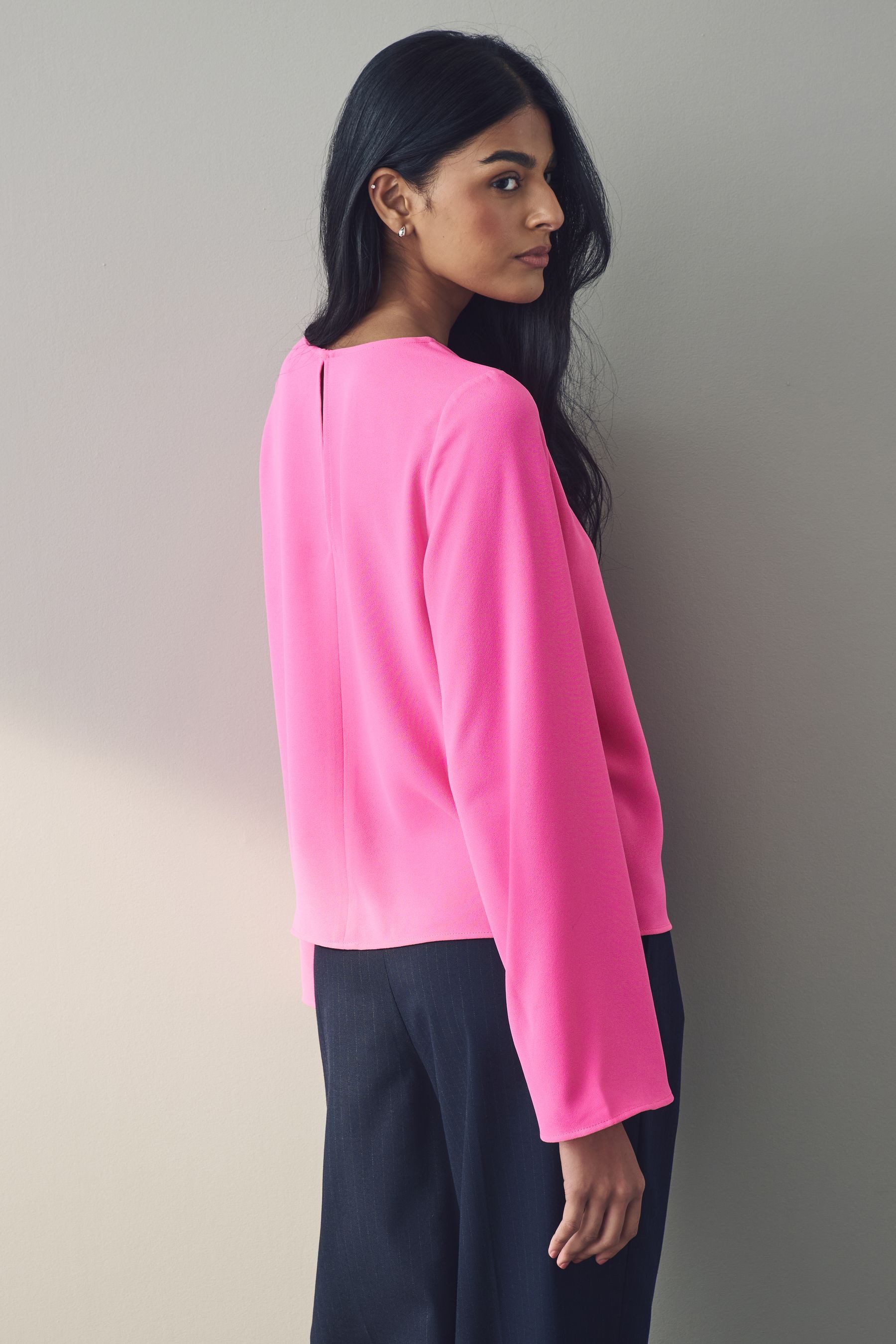 Next Langarmbluse Asymmetrisch drapiertes Langarm-Top (1-tlg) günstig online kaufen