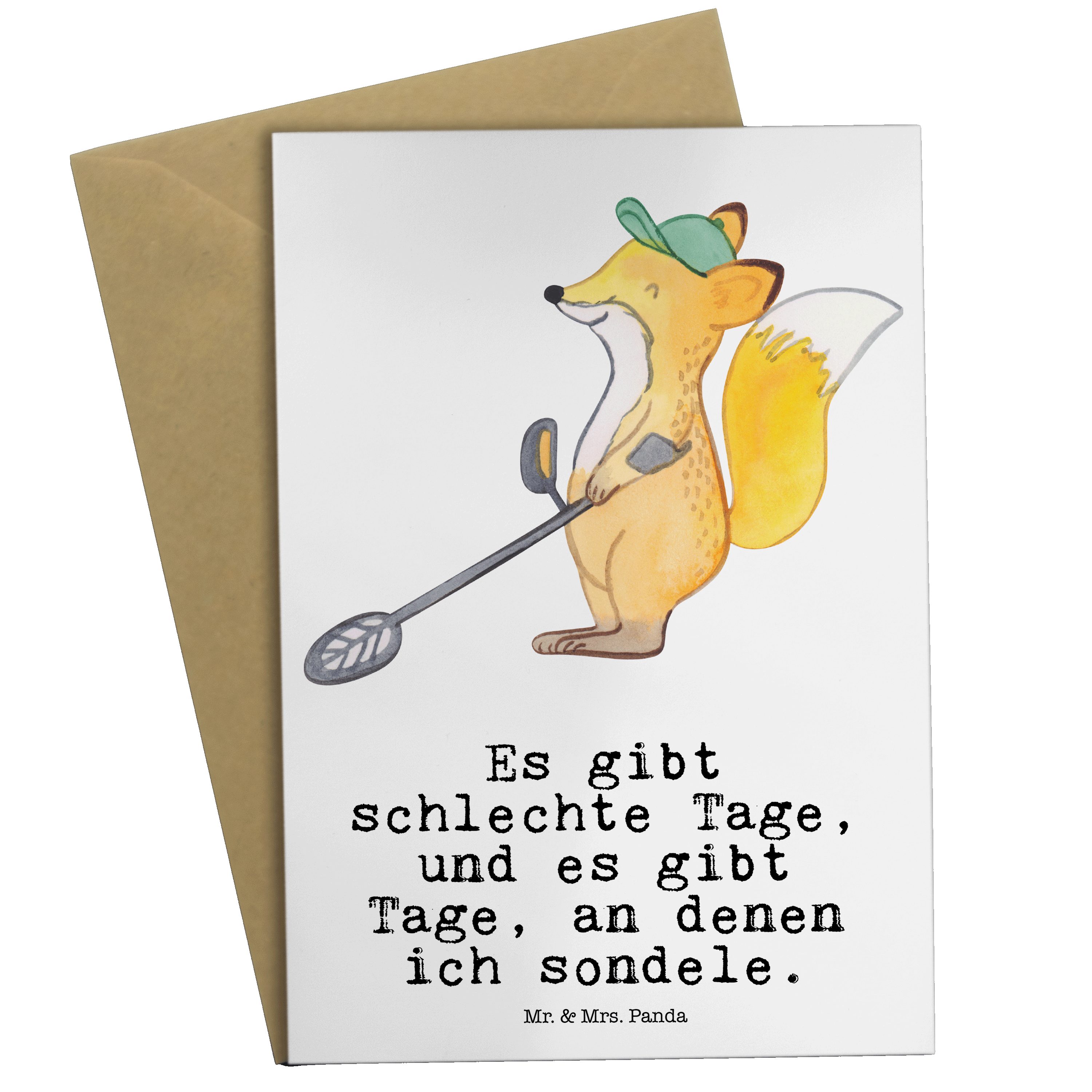 suchen Grußkarte Mrs. Geschenk, & Tage Mr. Weiß - Panda - Schenken, Fuchs Münzen Metalldetektor