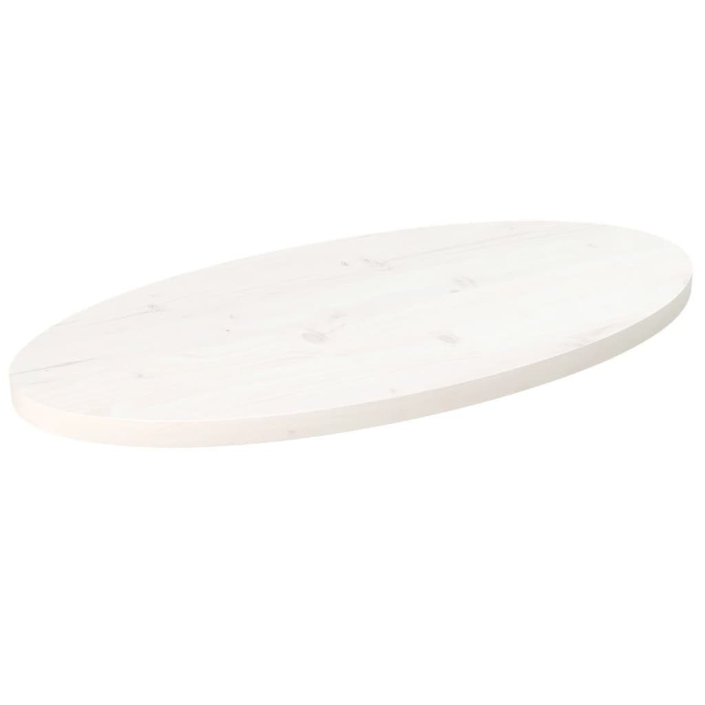 vidaXL Tischplatte Tischplatte Weiß 60x30x2,5 cm Massivholz Kiefer Oval (1 St)