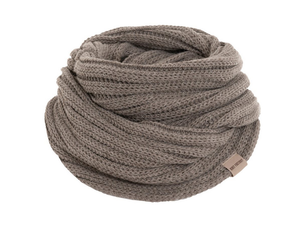 Knit Factory Strickschal Nica Loop Schal Marron One Size Gestreift, (Set, 1-St. Spar-Set), Schal Damen Herren set loop tücher schals winter Strick Mode herbst