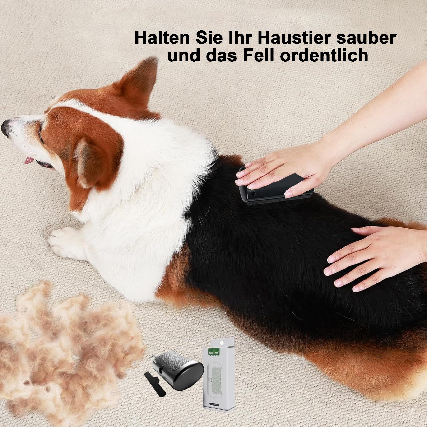 Mutig Fellbürste Tierbürste,Pet Care Brush, Tails Enthaarungsbürste, (für Kurzes Langes Haar Katze & Hund Pet Hair Removal Brush Grooming), Pet Care Brush,Haustiere Tails Deshedding Brush, Bürste Hund