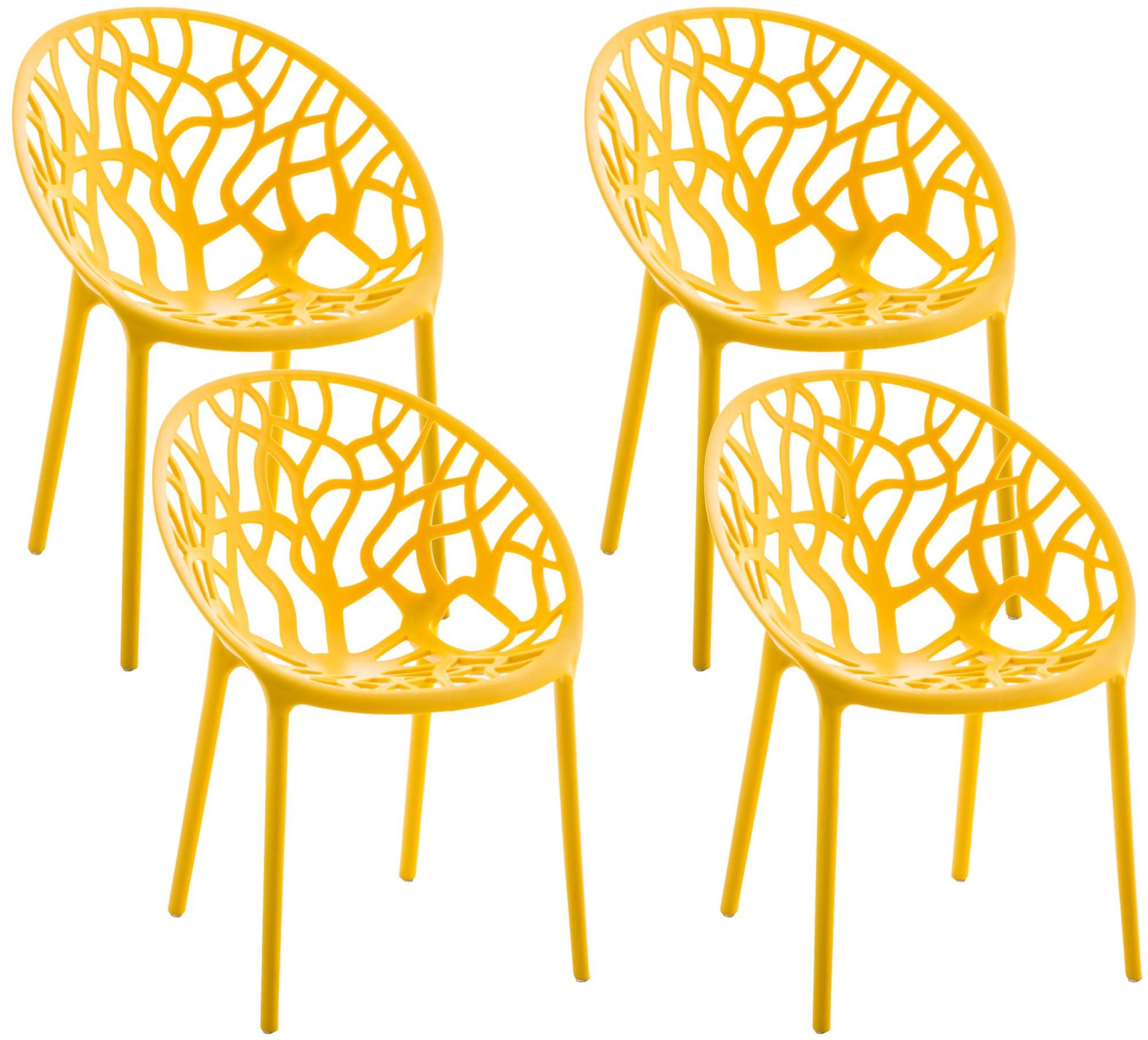 furnicato Stuhl Gartenstühle Hope 60x59x80 cm gelb (1 St), Stapelbare Terrassenstühle mit Bodenschonern für deinen Balkon