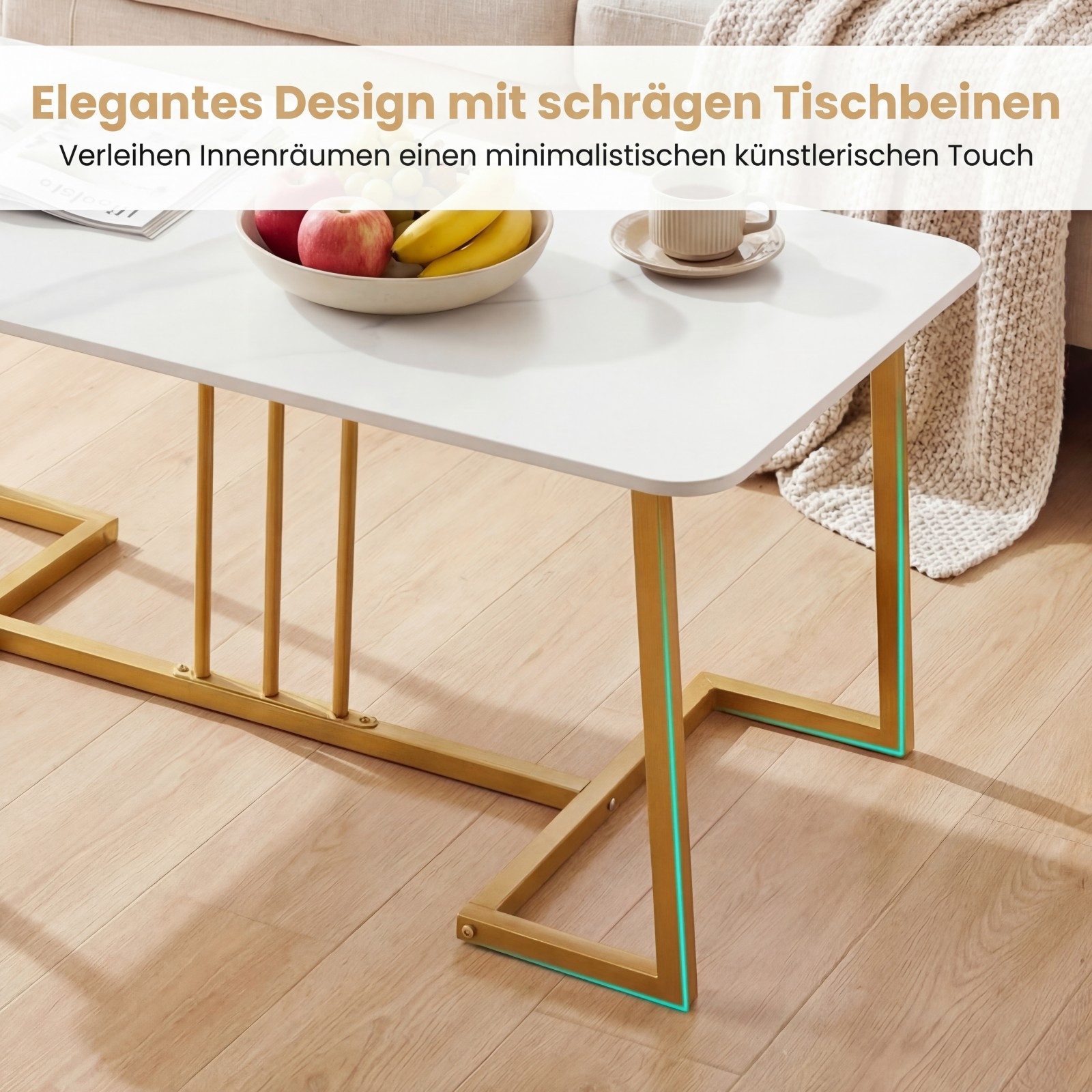 COSTWAY Couchtisch, Wohnzimmertisch holz, Kaffeetisch klein für Büro