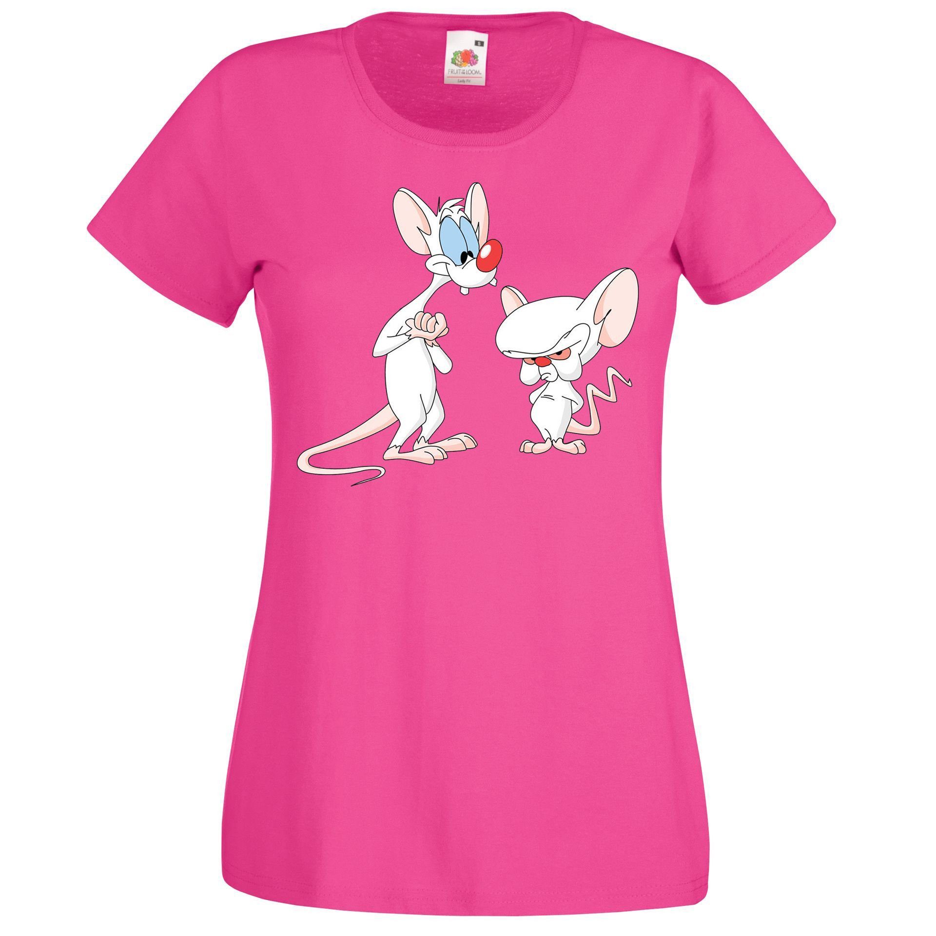Print-Shirt Brain und Pinky Damen T-Shirt