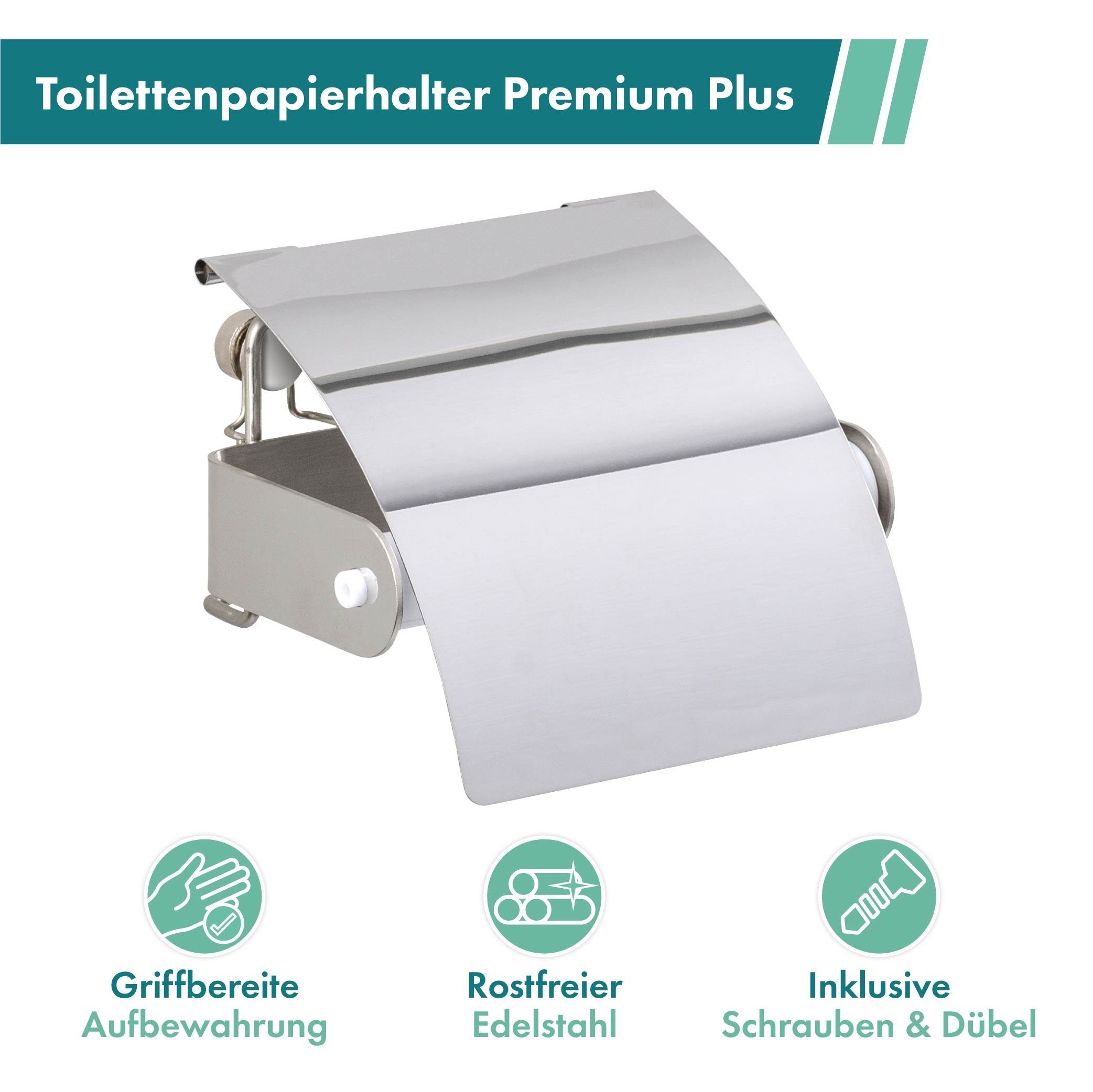 Toilettenpapierhalter Papier WENKO Klo PREMIUM Toiletten Halter Rollen WC Bad Edelstahl