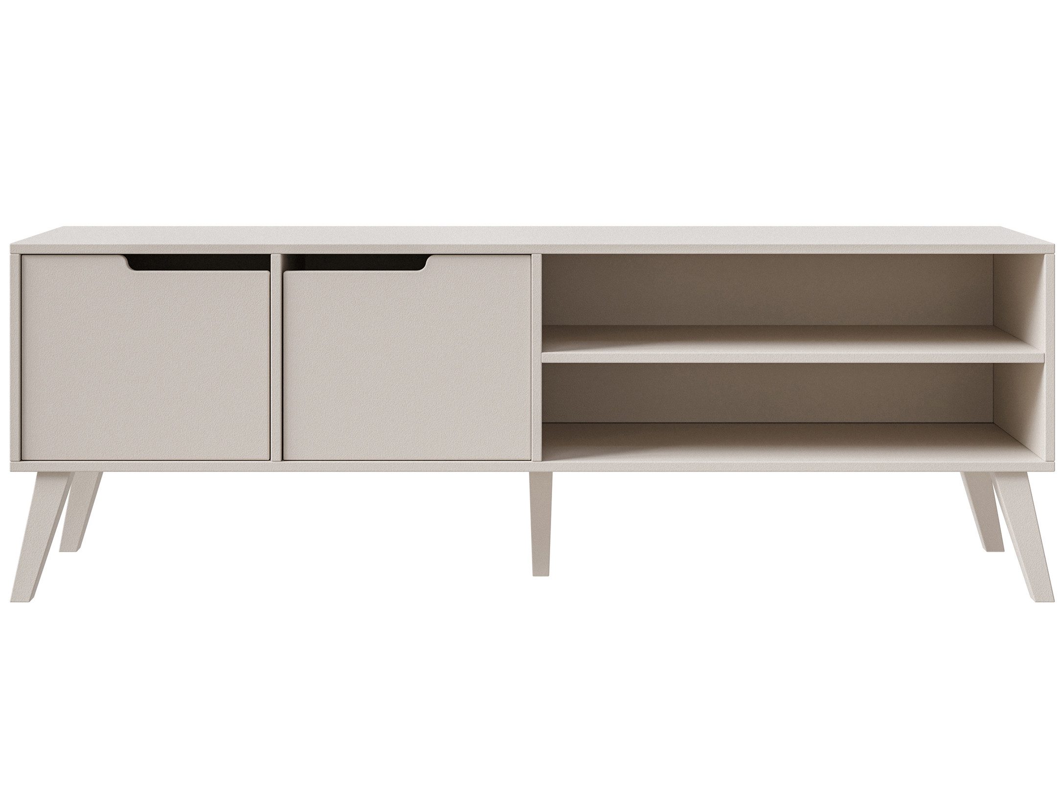 Beautysofa TV-Schrank NOREL kompaktes Design mit zwei Schränken und offenen Seitenfächern (erhältlich in Braun Walnuss & Cashmere) Breite: 160 cm