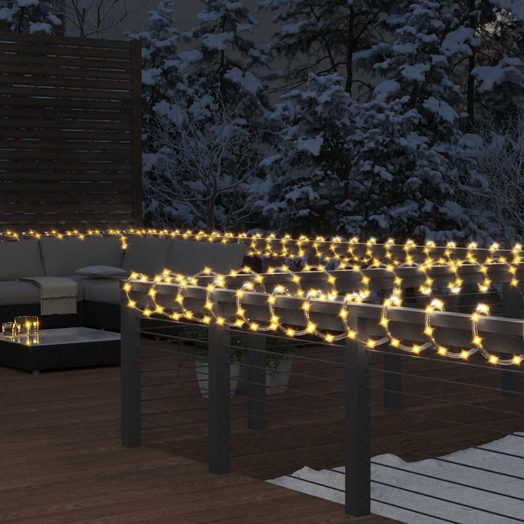 vidaXL LED-Lichterschlauch Lichtschlauch 1200 LEDs Warmweiß 50 m PVC
