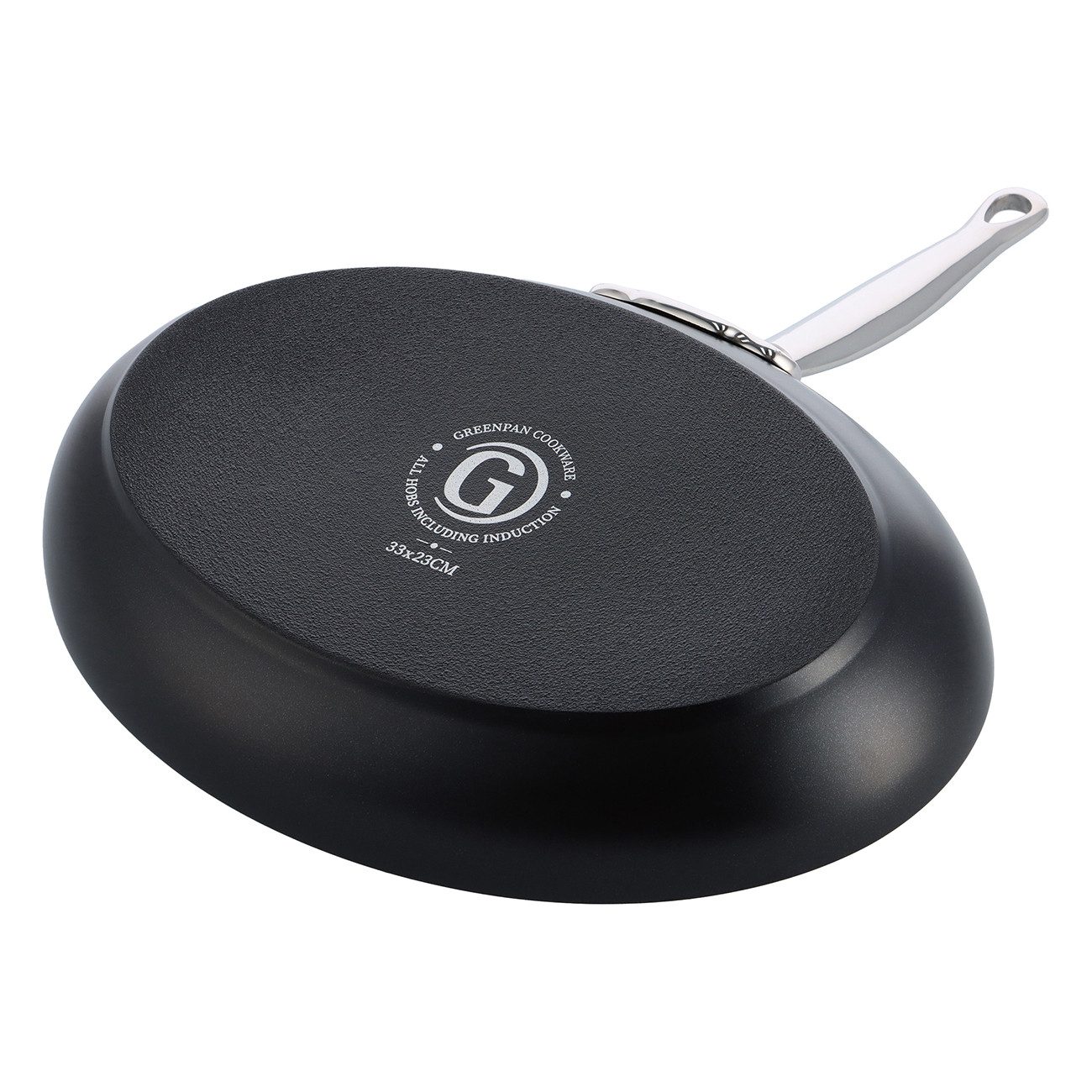 GREENPAN Fischpfanne Barcelona Pro Fischpfanne schwarz 33cm Spülmaschinengeeignet Antihaft, Aluminium, Keramik, kratzfest, Induktion, Backofengeeignet, Ø 33 cm Fischpfanne