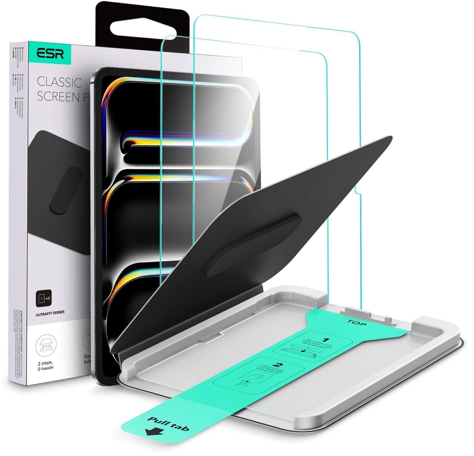 ESR Displayschutzglas Tempered-Glass für Apple iPad Pro 13" (2025 & 2024), 2 Stück, 2er Pack, Kratzfest, Stöße bis 15kg