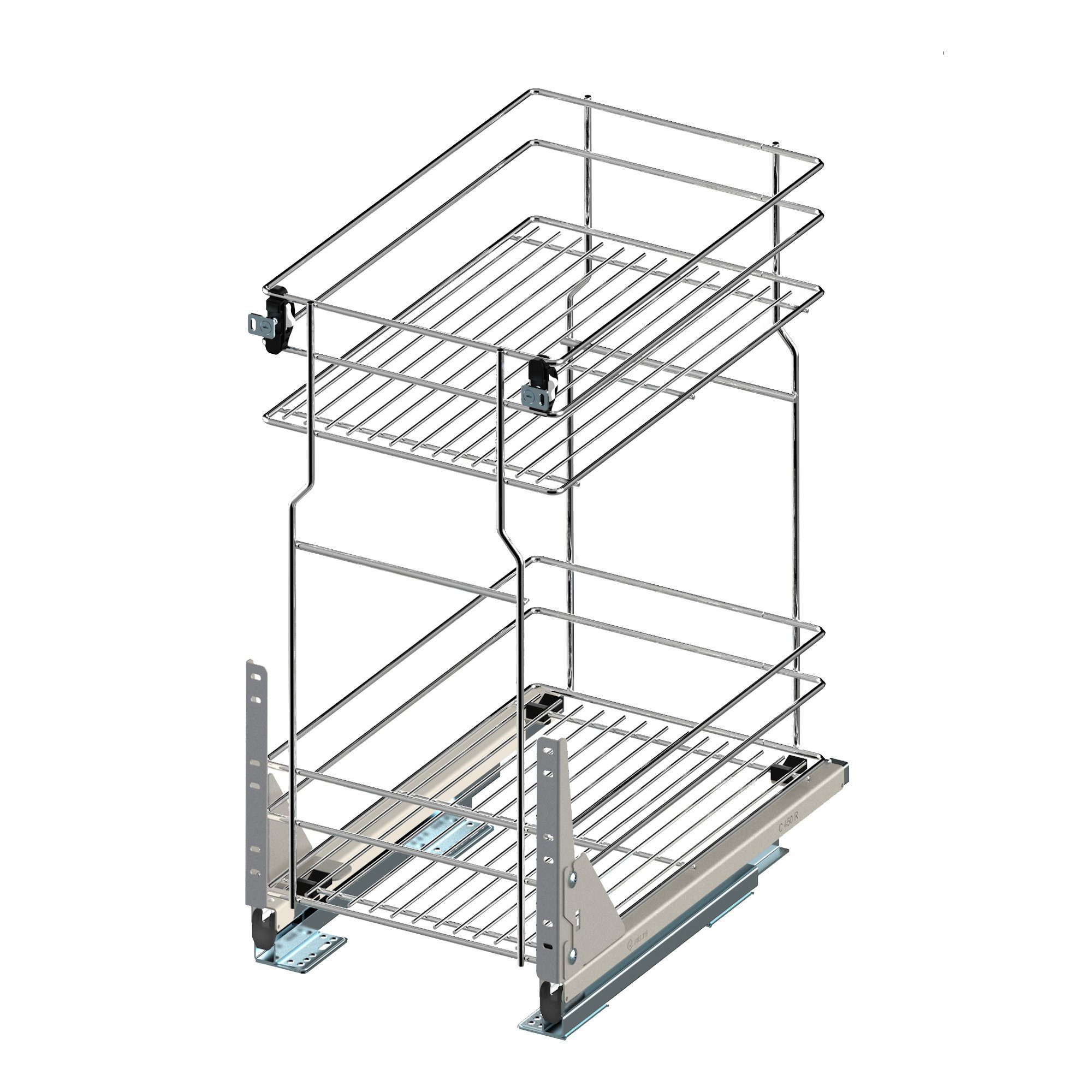 Prima-Online Auszugsunterschrank Unterschrankauszug Küchenauszug Schrankauszug Bodenschiene 150-600 mm