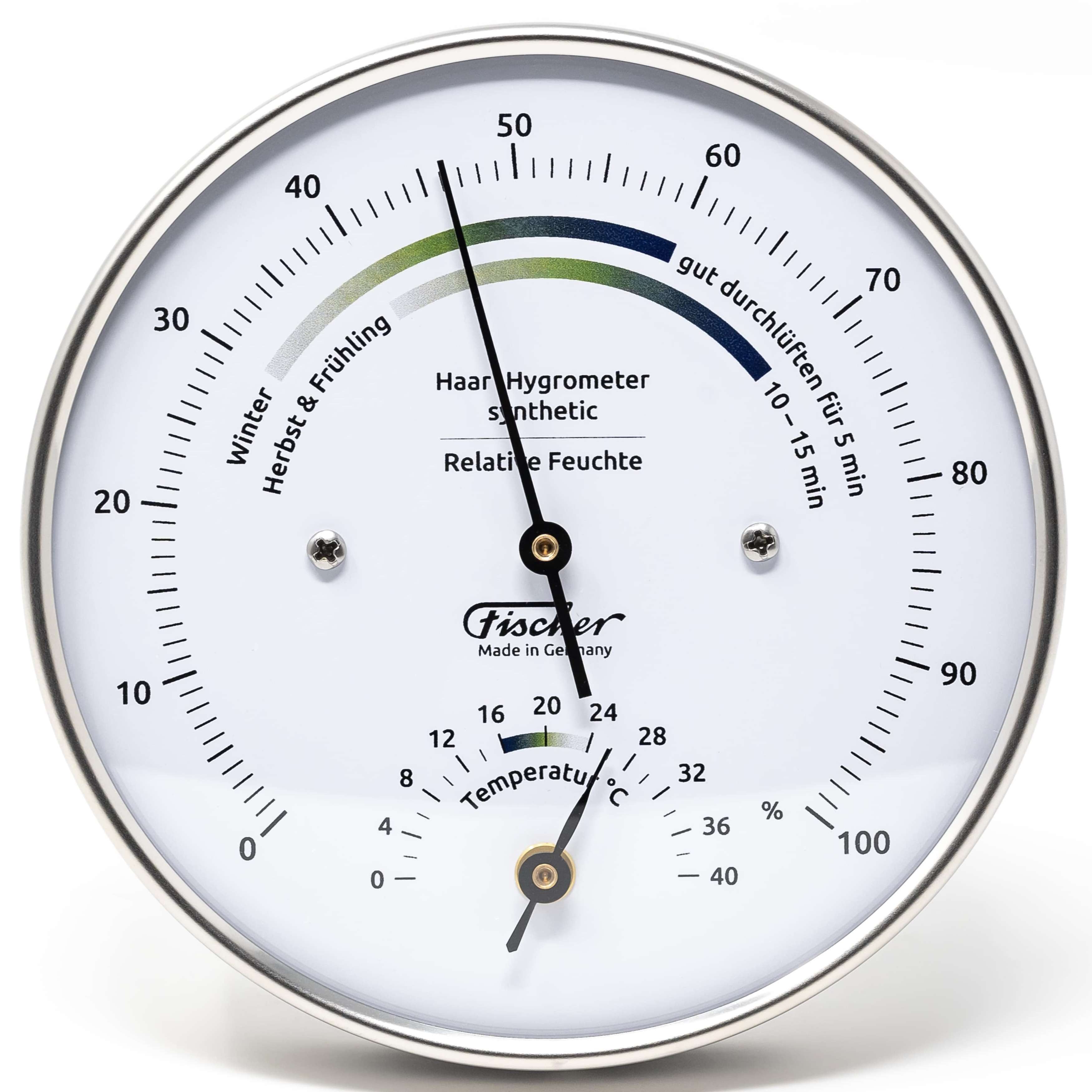 Fischer Klimamesser Fischer 122.01HT Wohnklima-Hygrometer mit Thermometer Made in Germany