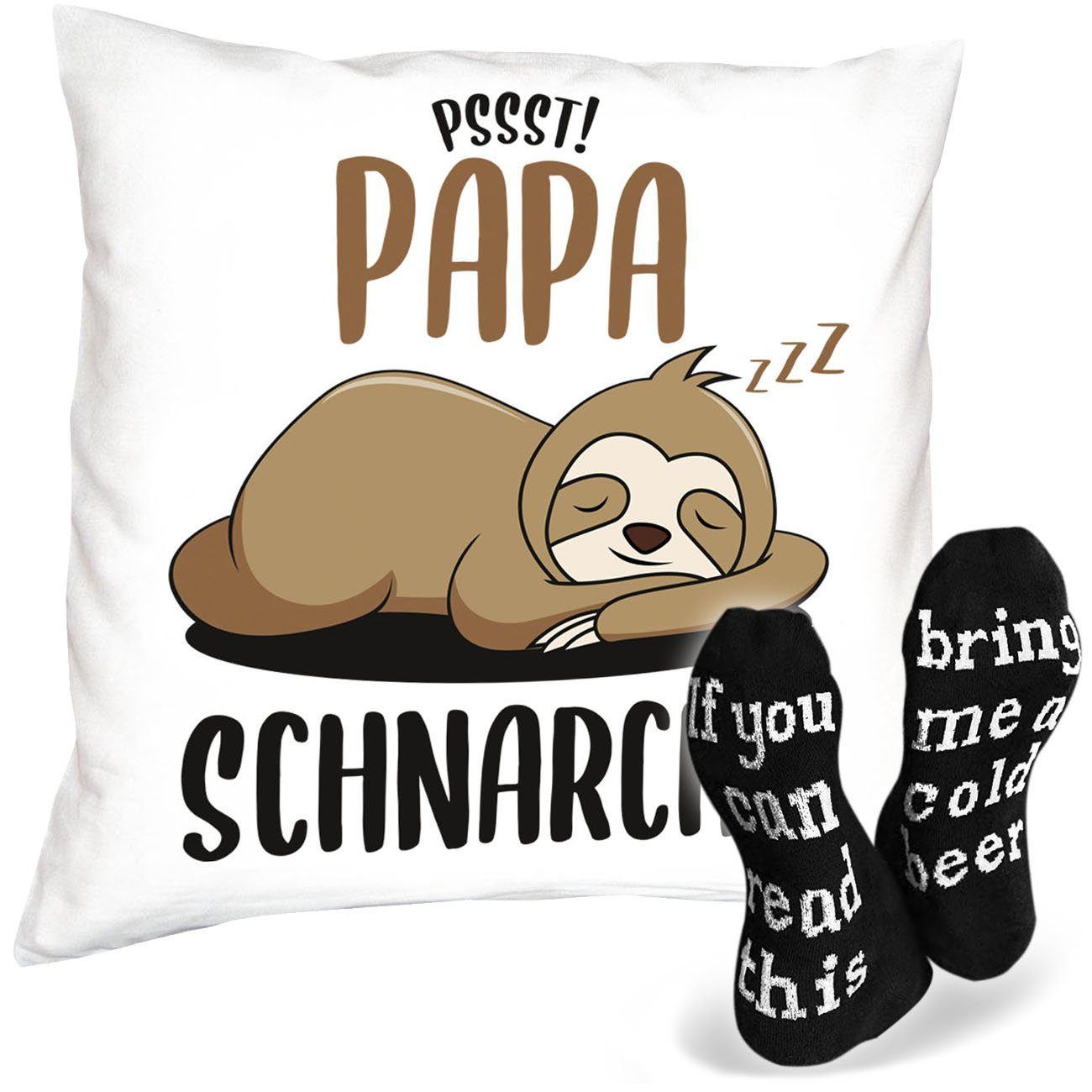 Soreso® Dekokissen Kissen + Sprüche Socken Geschenk Papa Geburtstag