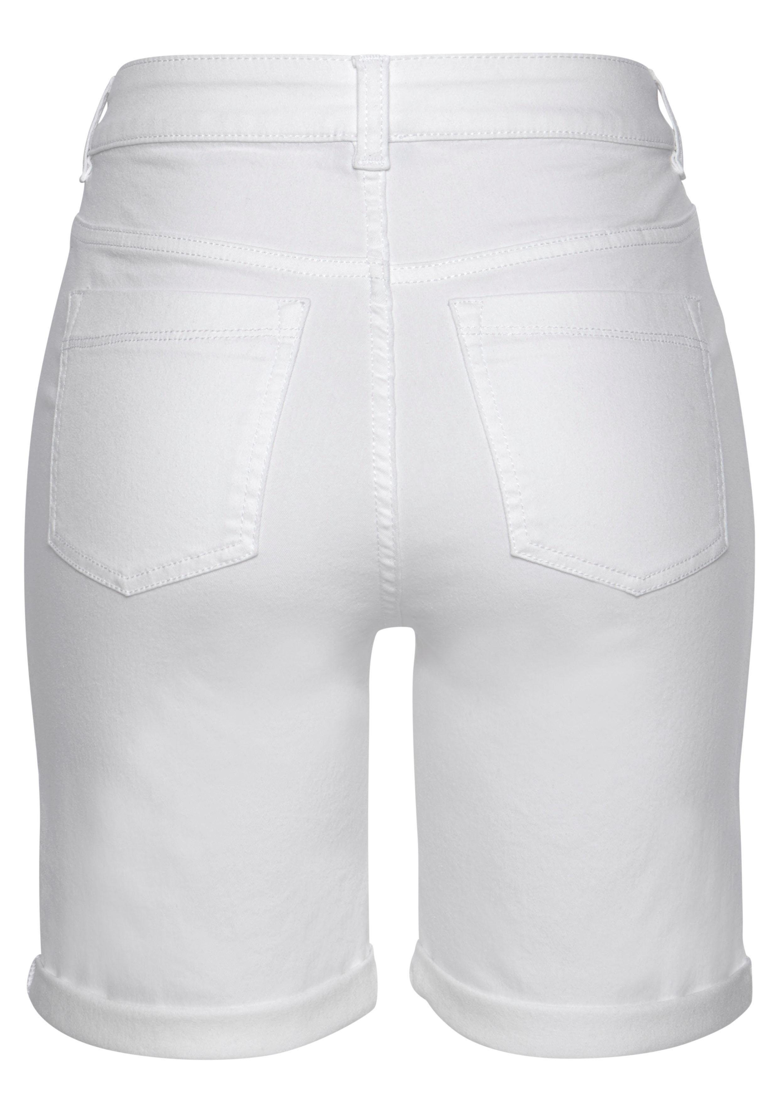 LASCANA Bermudas with button placket, cotton stretch, shorts