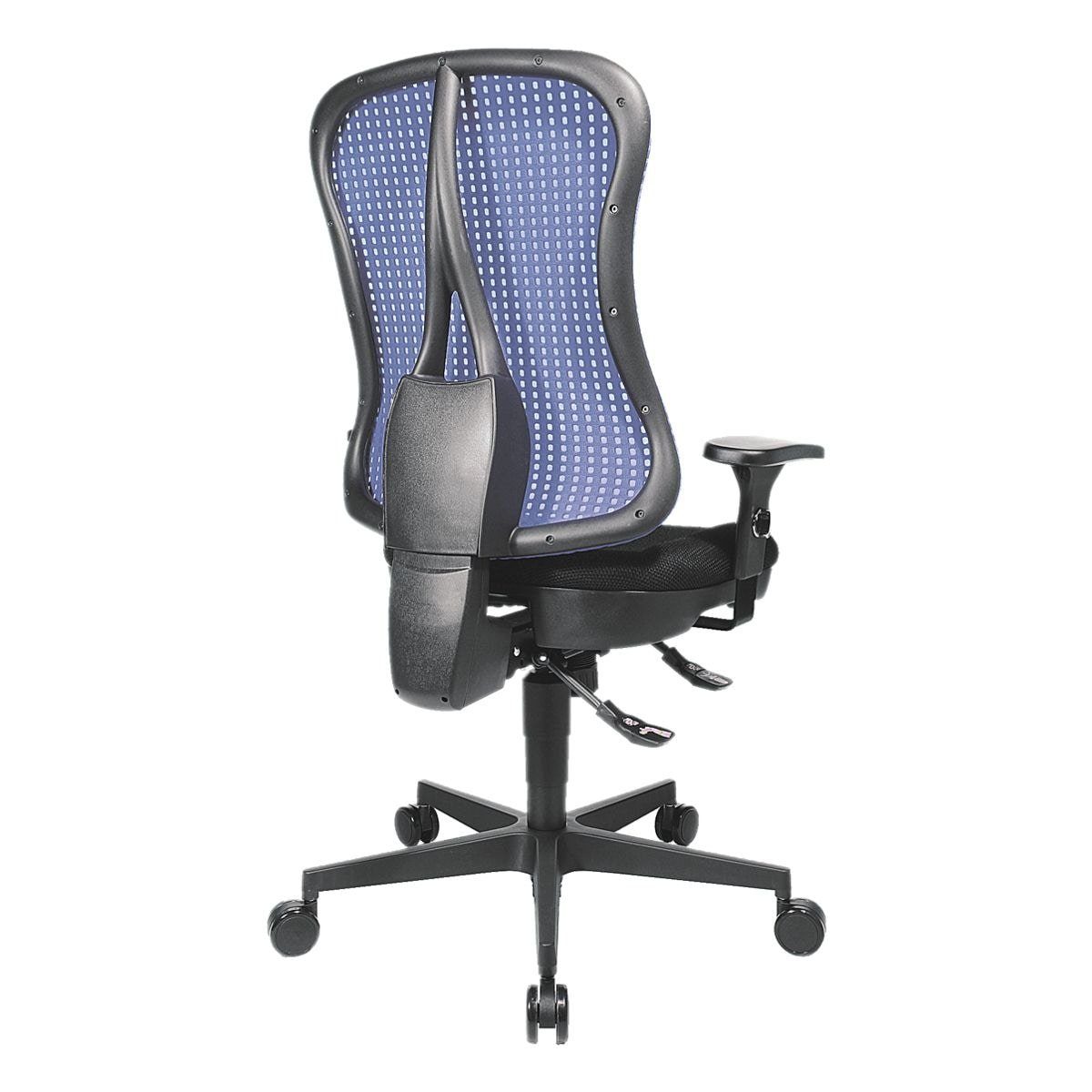 Muldensitz, blau Punkt-Synchronmechanik, TOPSTAR SY, Armlehnen) Headpoint Schreibtischstuhl Netzrückenlehne, (ohne