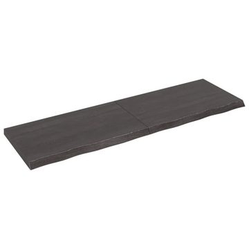 furnicato Tischplatte Dunkelbraun 200x60x(2-6)cm Massivholz Eiche