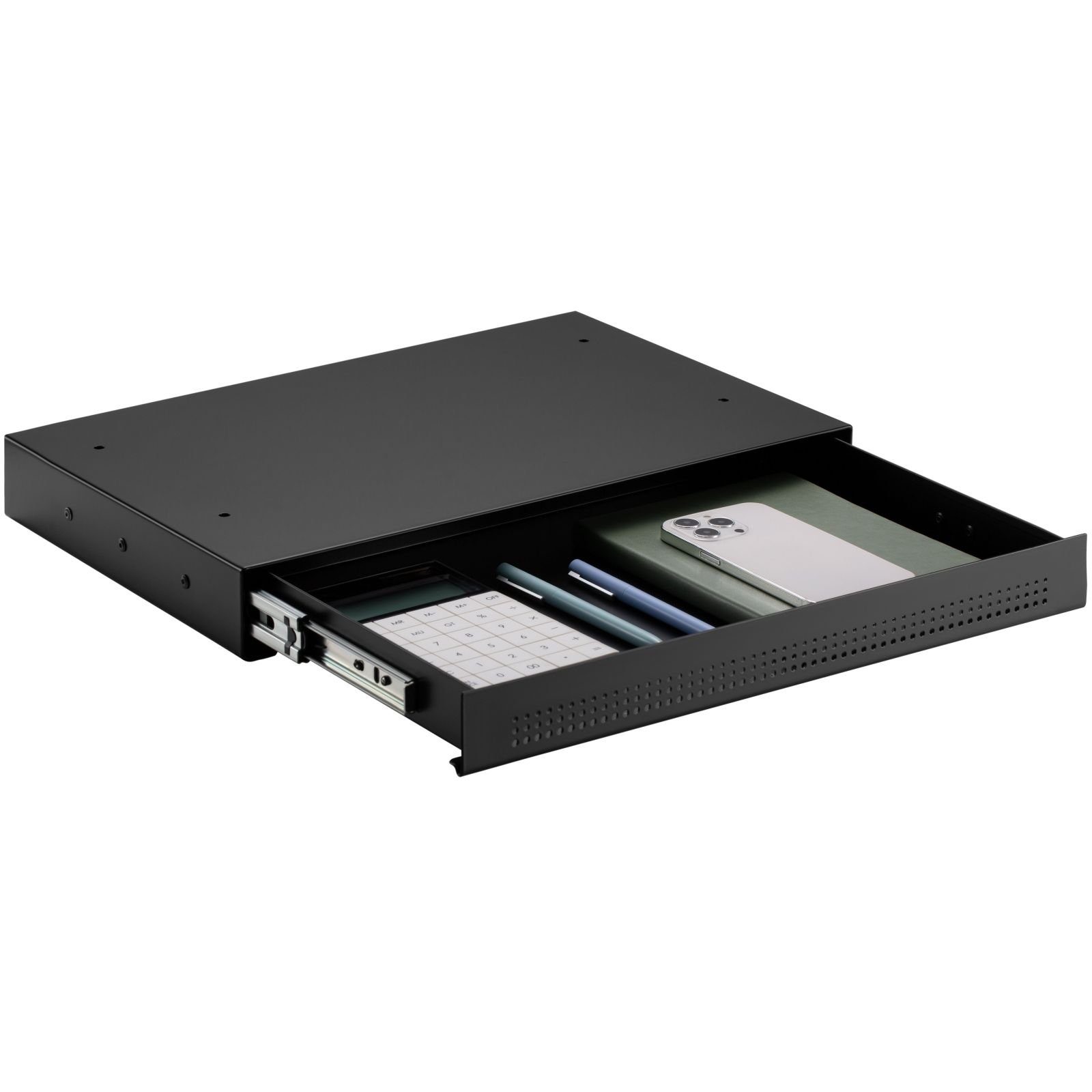 CAVO Schublade Dokumentenschublade, Schreibtischschublade Unterbauschublade (1 St), Stahl, 410 x 272 mm schwarz