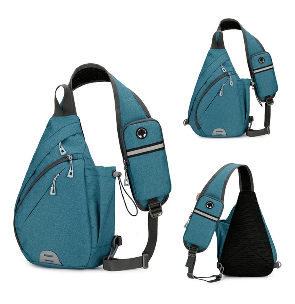 Zaewry Umhängetasche Sling Chest Crossbody Bag,Wasserdicht Schultertasche,mit Kopfhörerloch, Geeignet für Reisen, Fitnessstudio, Wandern, Büro, Radfahren usw.