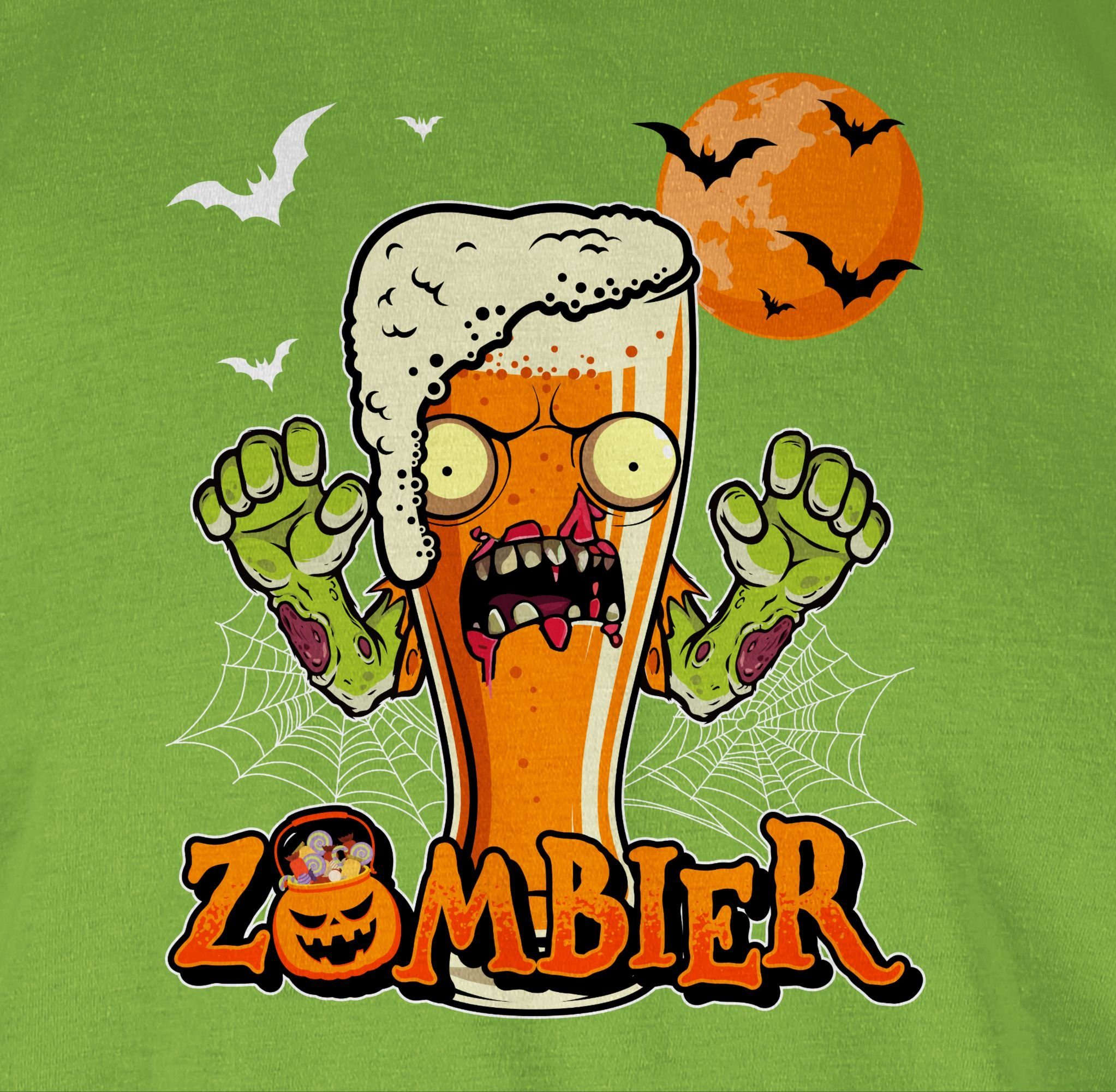 Shirtracer T-Shirt Zombier Bier Zombie Halloween Lustige Geschenke Hopfen Halloween Kostüme Herren