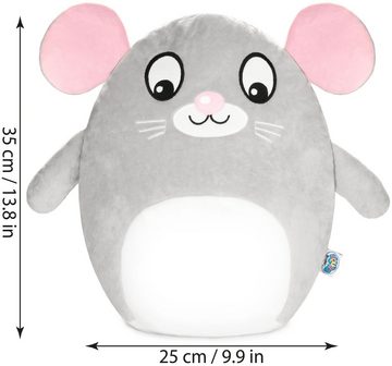 SQUISHBRUBIES Kuscheltier Milo die Maus - 35 cm Stofftier - Superweich (1-St., Grau), Plüschtier zum Kuscheln, Verschenken und Sammeln