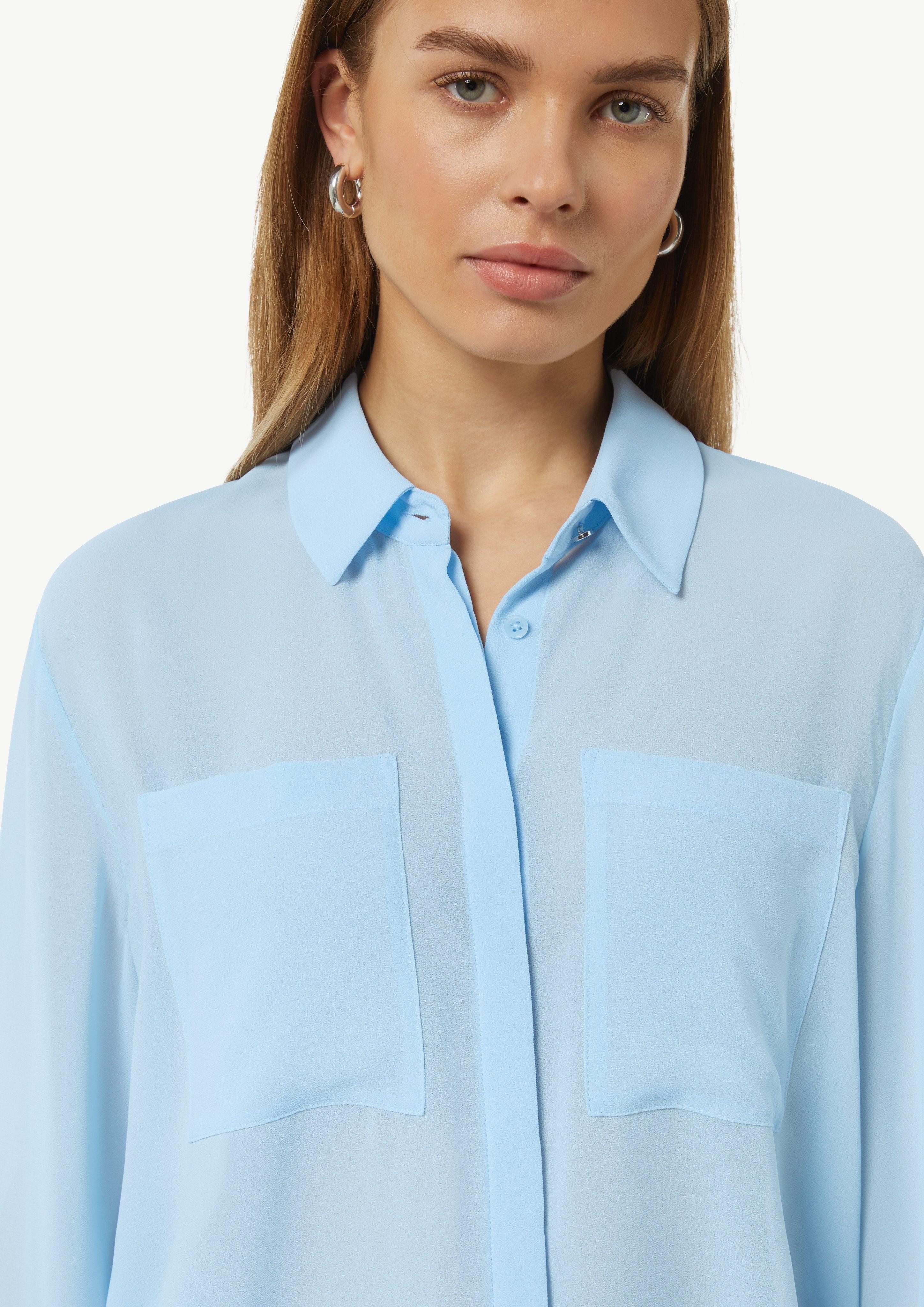 Comma Langarmbluse Transparente Bluse mit verdeckter günstig online kaufen