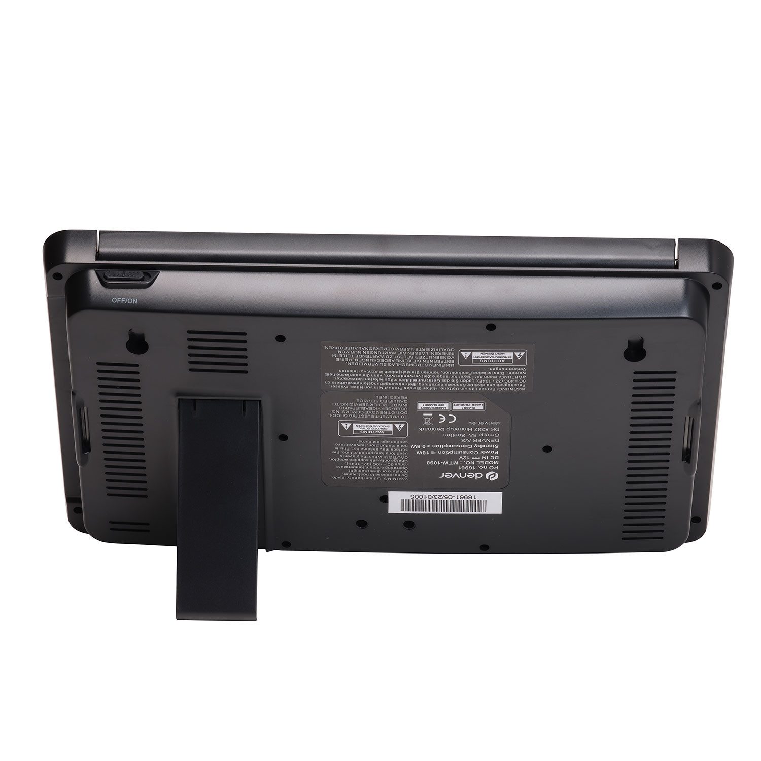 Denver MTW-1098 Portabler DVD-Player (integrierte Lautsprecher, 12 Volt-Betrieb, USB- und SD-Kartenanschluss für vielseitige Medienwiedergabe)