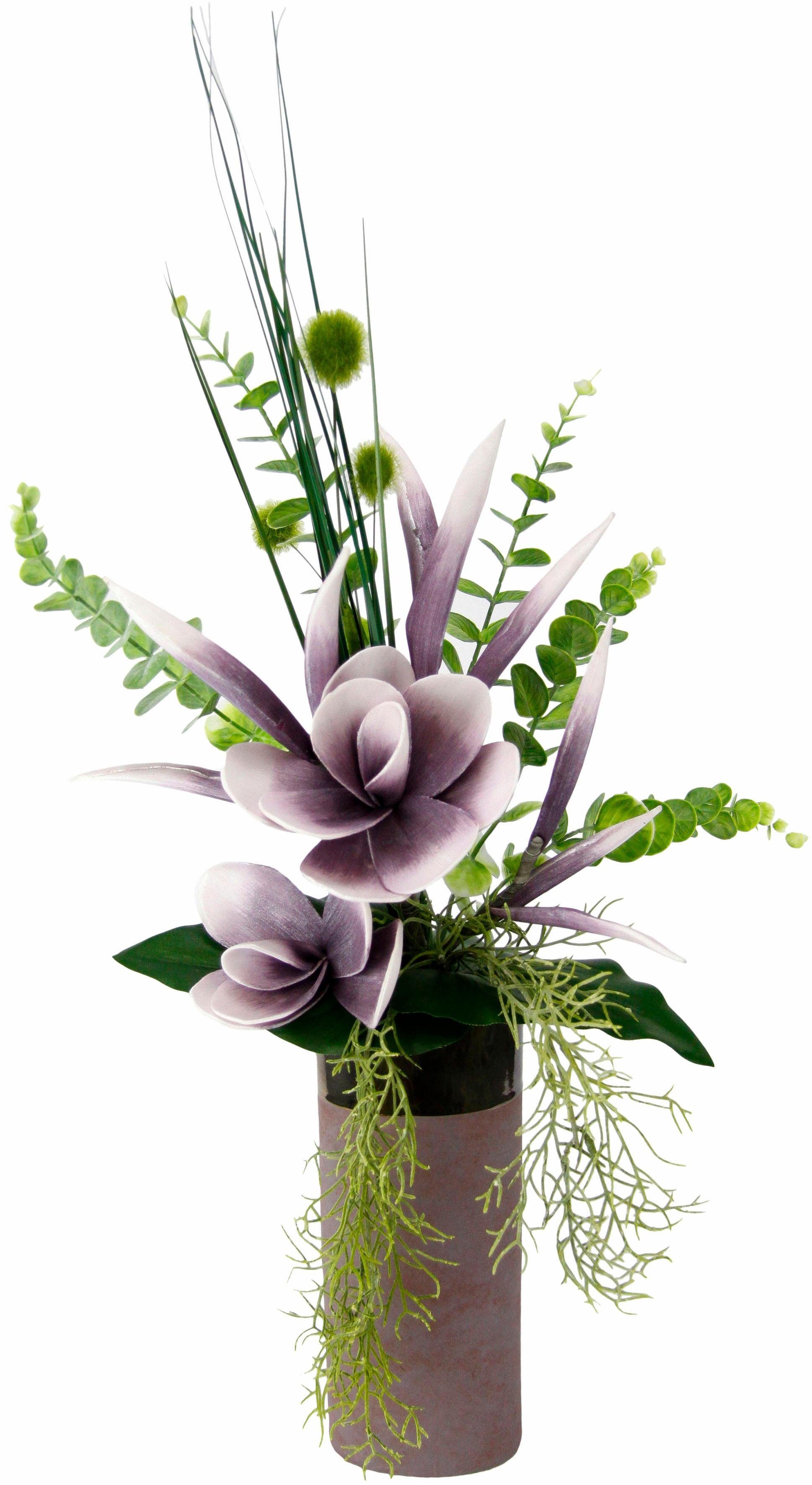 Kunstpflanze Arrangement Soft-Magnolie in Vase Magnolie, I.GE.A., Höhe 60 c günstig online kaufen