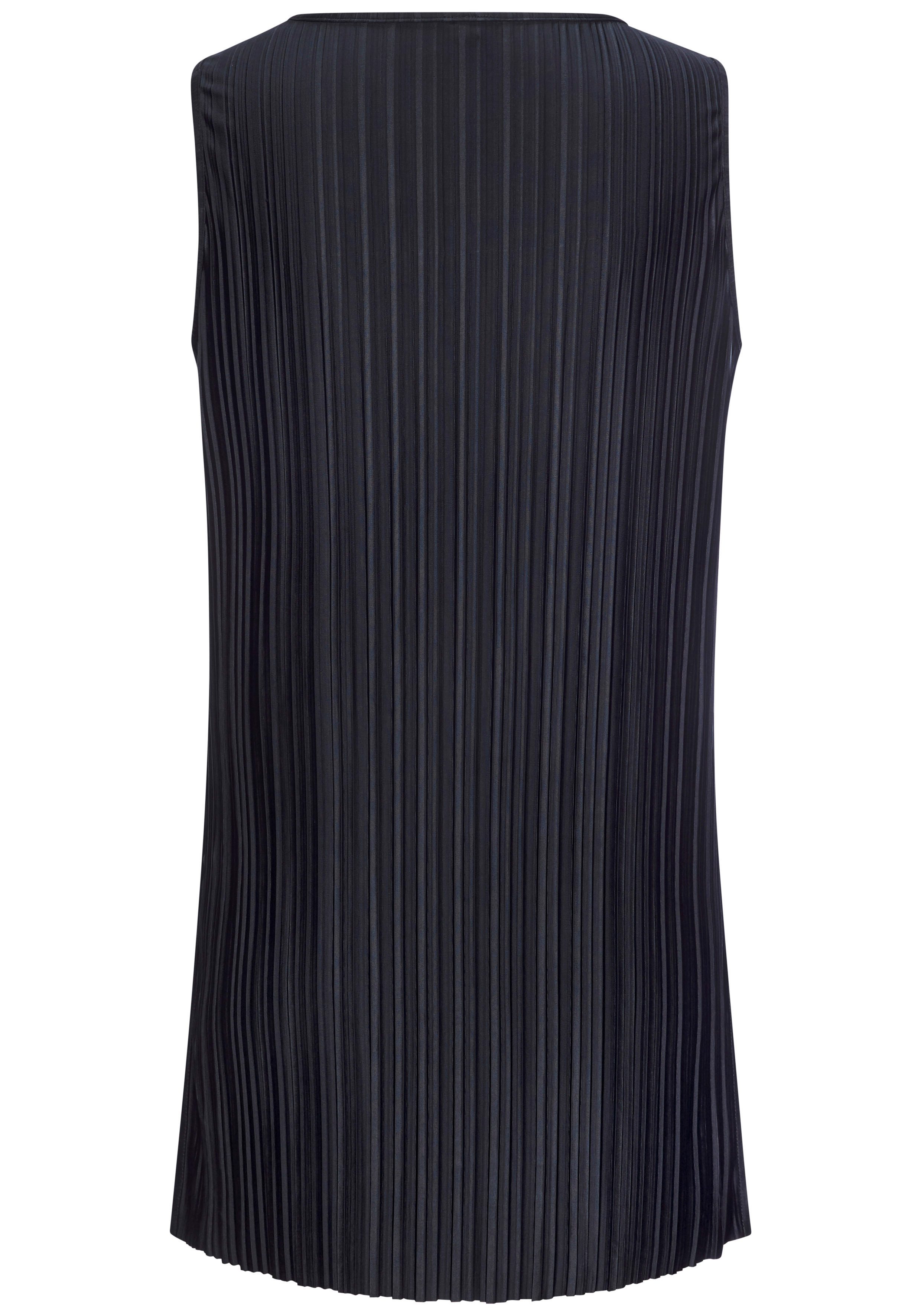 LASCANA Longtop aus schimmernder Ware mit Plisseefalten