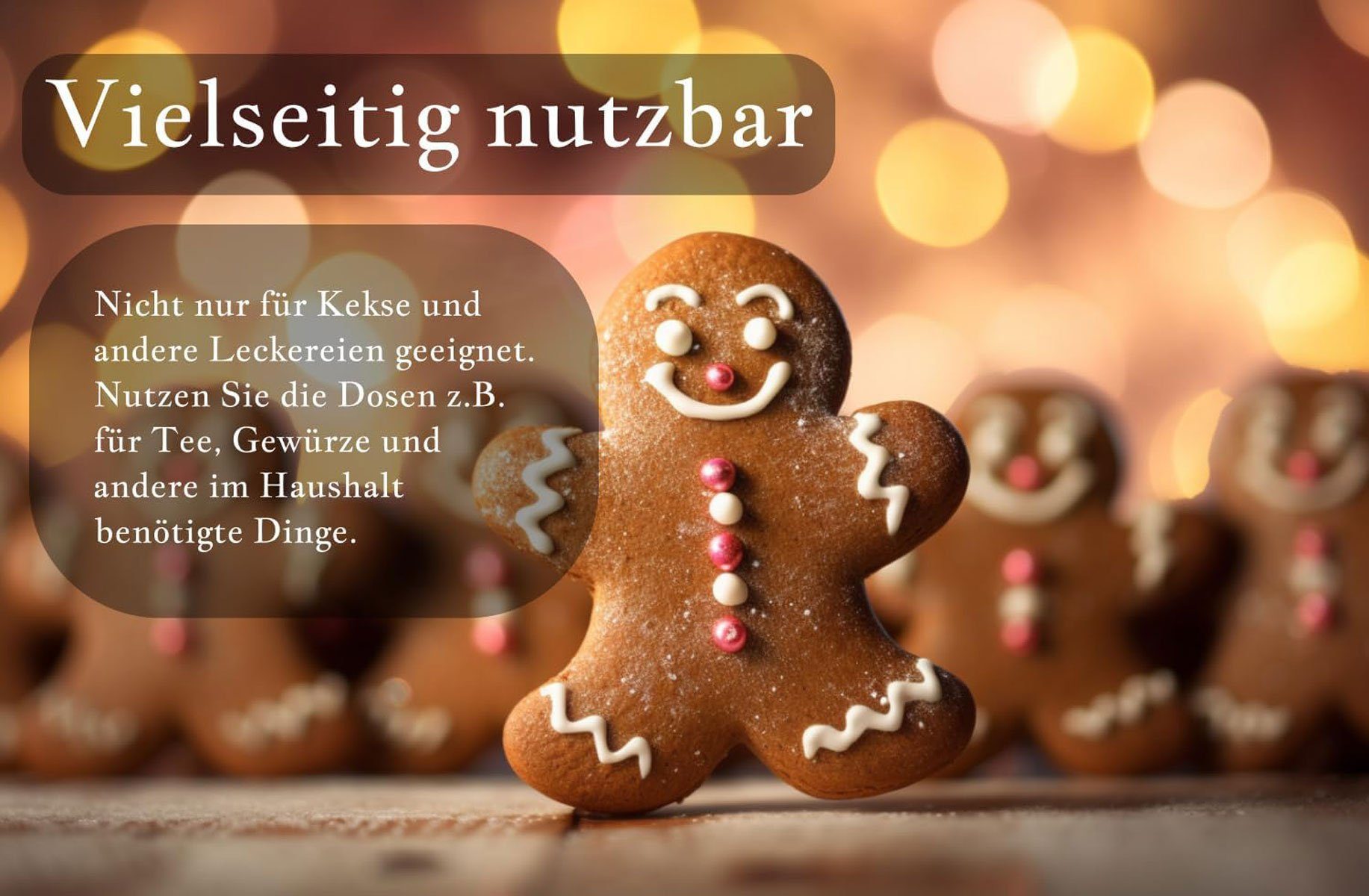 BOLTZE GRUPPE Keksdose CasaJame 3er Set Keksdose Plätzchendose Weihnachten Wichtel grau V15 – Bild 5 von 5