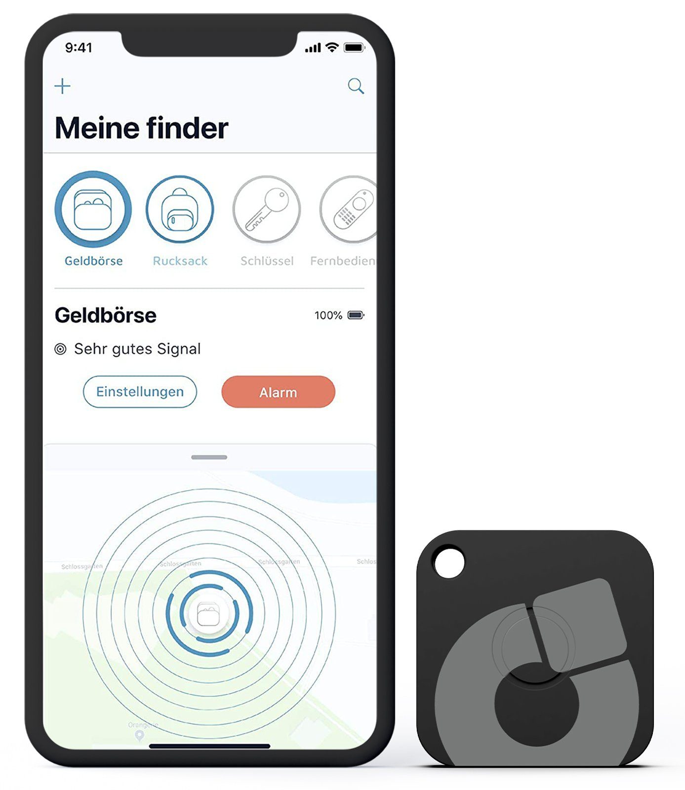 musegear Bluetooth®-Sender Wiederaufladbarer Schlüsselfinder mit Bluetooth App aus Deutschland, Zubehör für iOS/ Android Handys – Bild 5 von 5