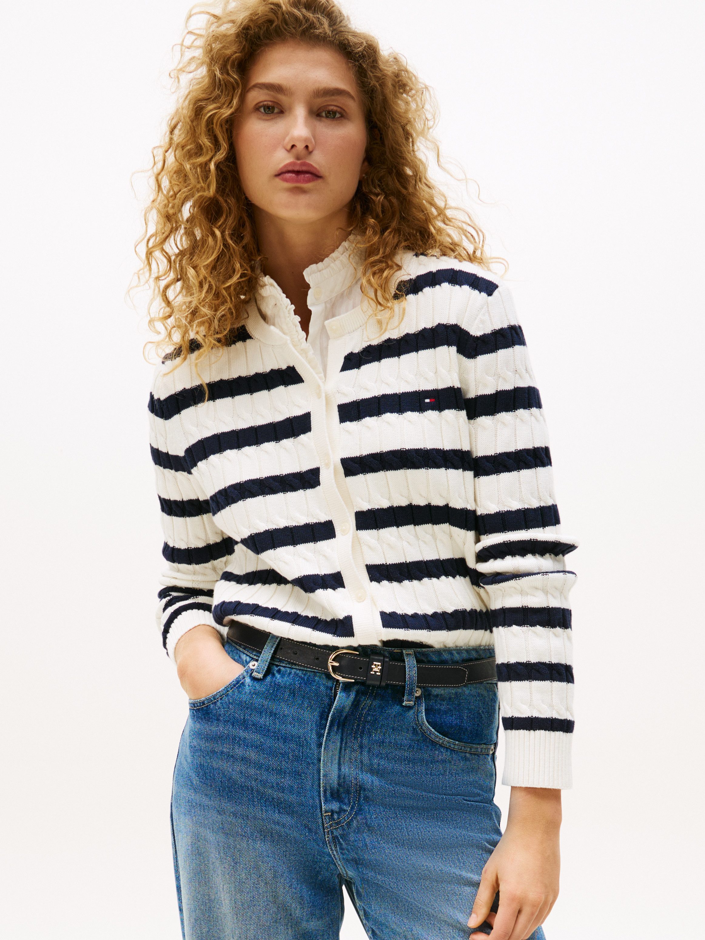Tommy Hilfiger Strickjacke CO CABLE MID günstig online kaufen