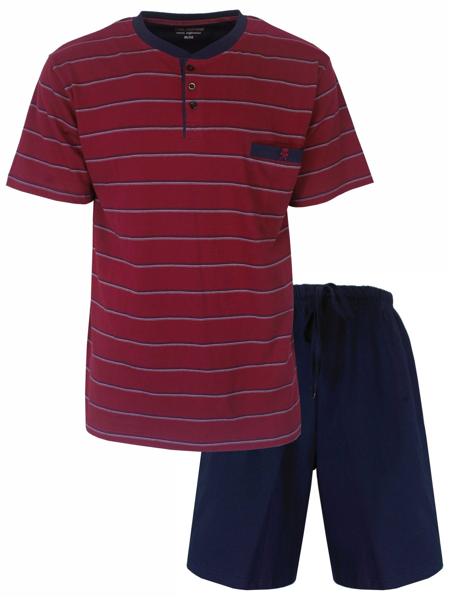 Paul Hopkins Shorty Herren Pyjama kurz (2 tlg) Baumwolle