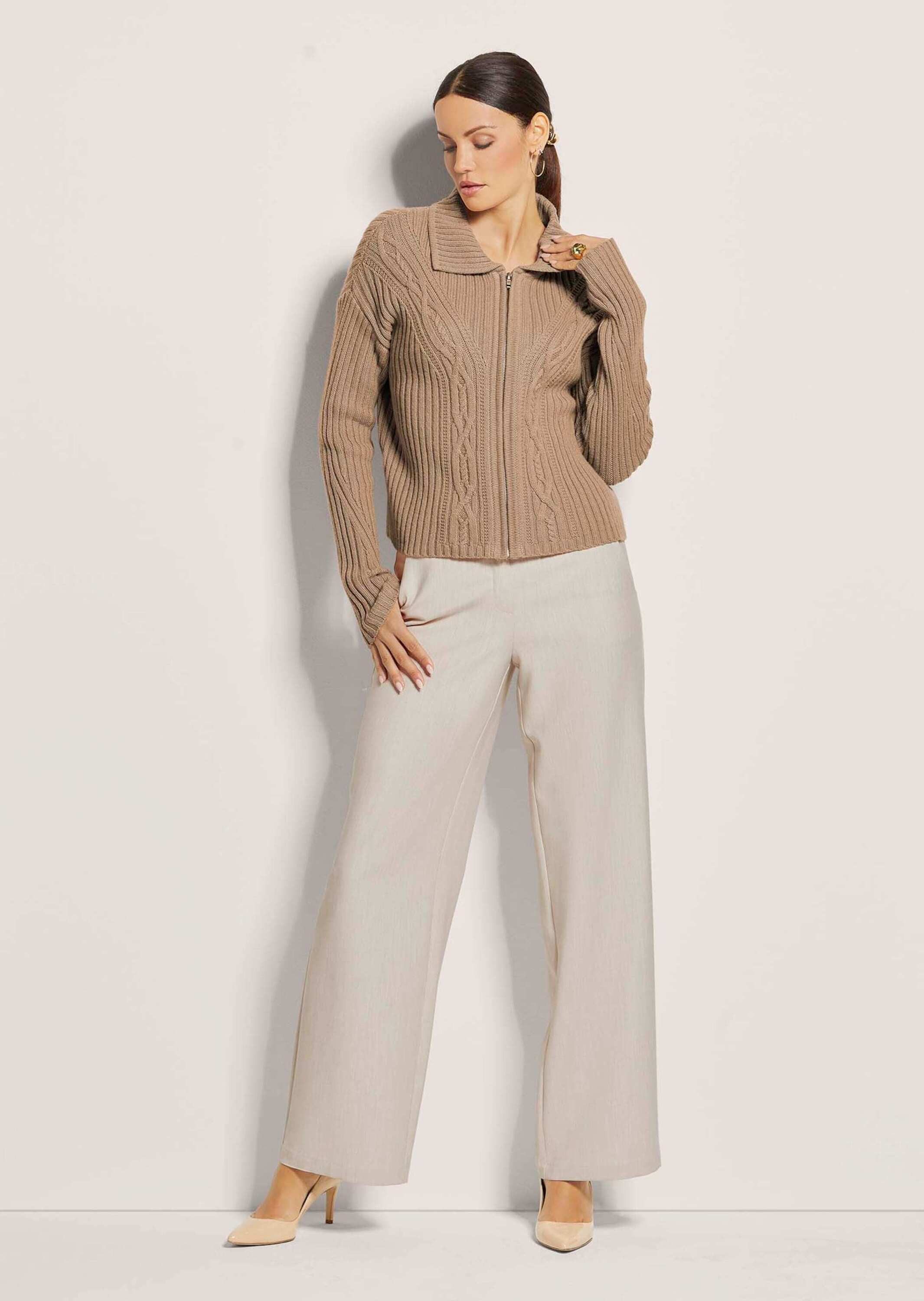 MADELEINE Strickjacke Strickjacke mit Webpelzkragen günstig online kaufen