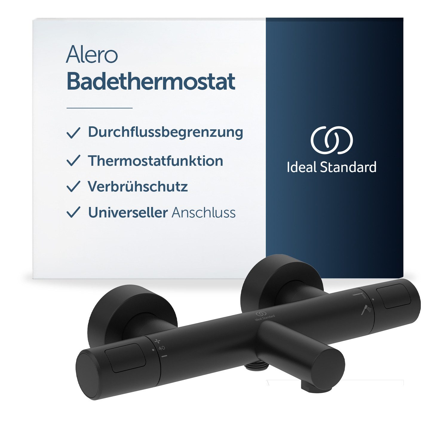 Ideal Standard Duscharmatur Alero Thermostatfunktion, Wasser- & Energiesparend, CoolBody-Technologie