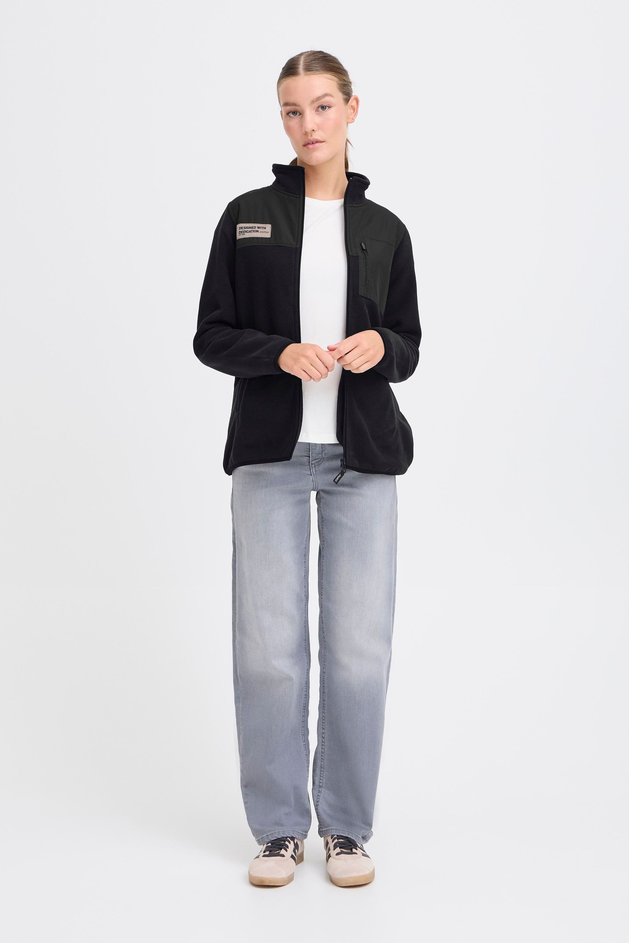 OXMO Fleecejacke OXNete Kuschelige Fleecejacke mit praktischen Taschen und Stehkragen – Bild 3 von 5