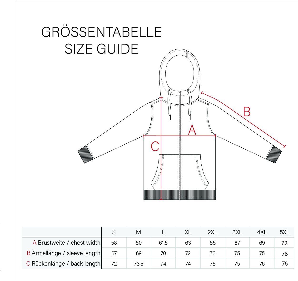 Anthrazit Kapuzensweatjacke mit Salvarini Kapuze großer ASMeroiia Alessandro