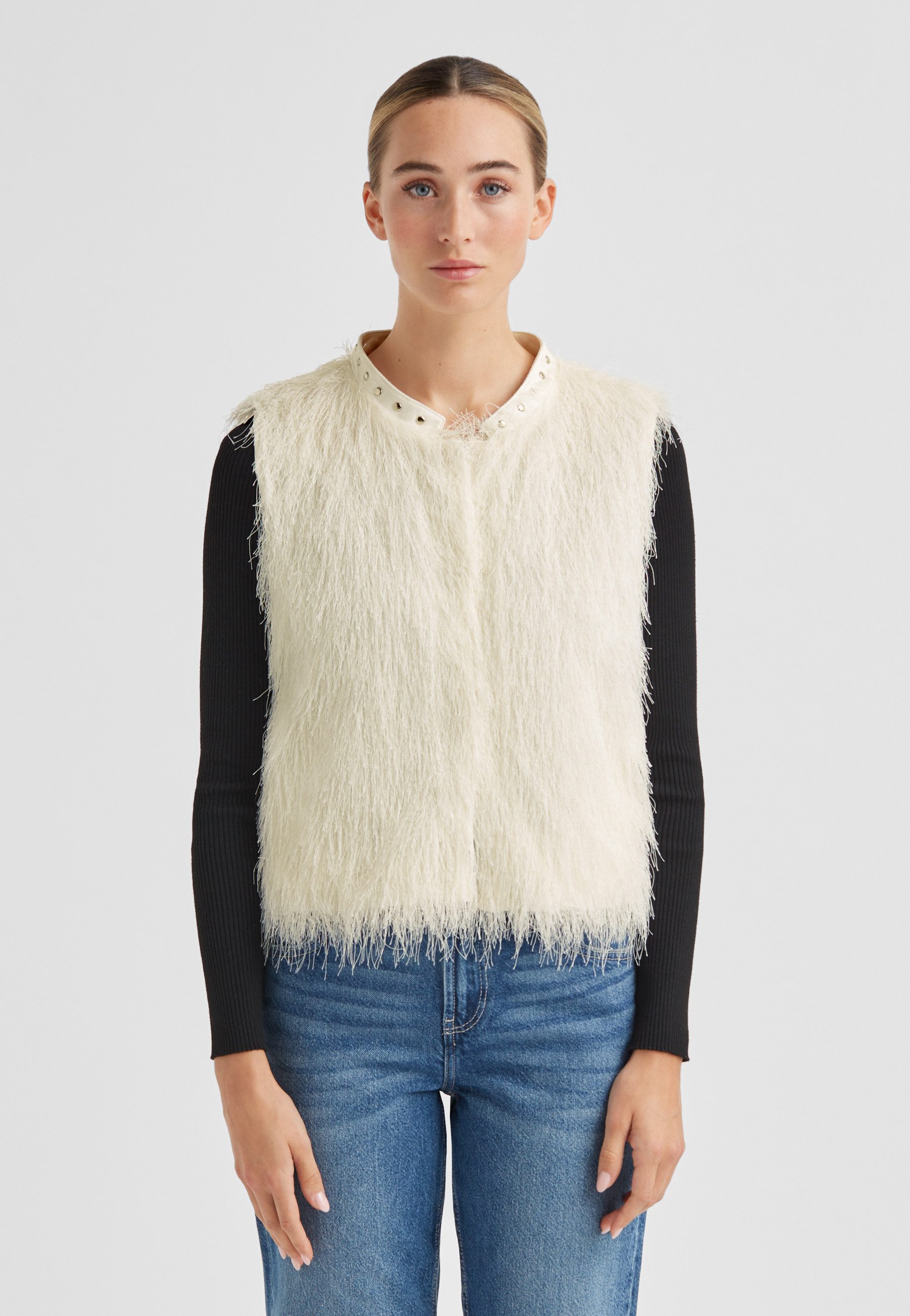 Milestone Fransenweste MSPriscilla Damen feminin Haken normale Passform