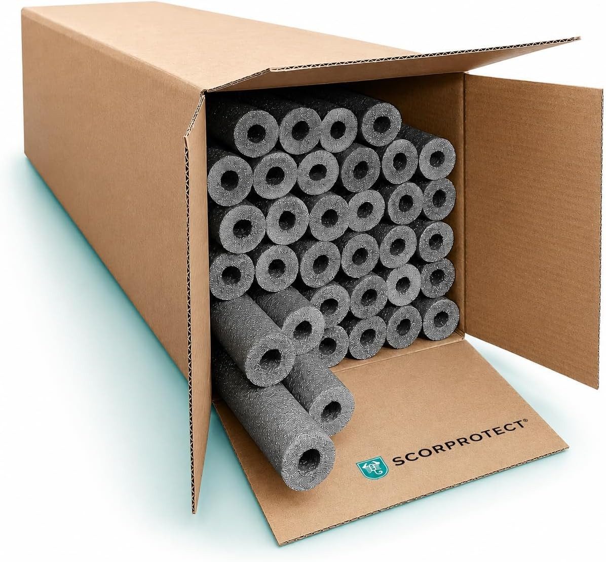 Scorprotect® Steinwolle PE Rohrisolierung angeschlitzt 1 m ganzer Karton Farbe grau