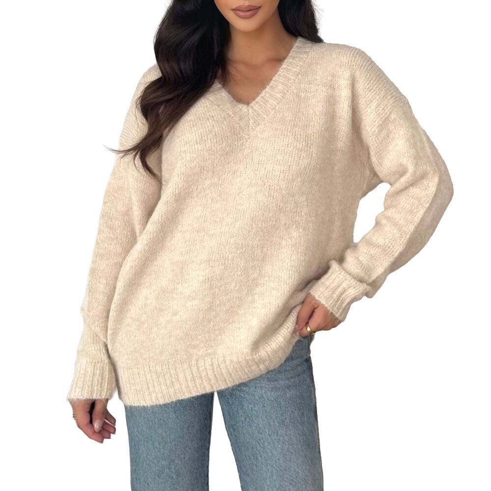 Ital-Design V-Ausschnitt-Pullover V-Ausschnitt Pullover für Damen – Komfort günstig online kaufen