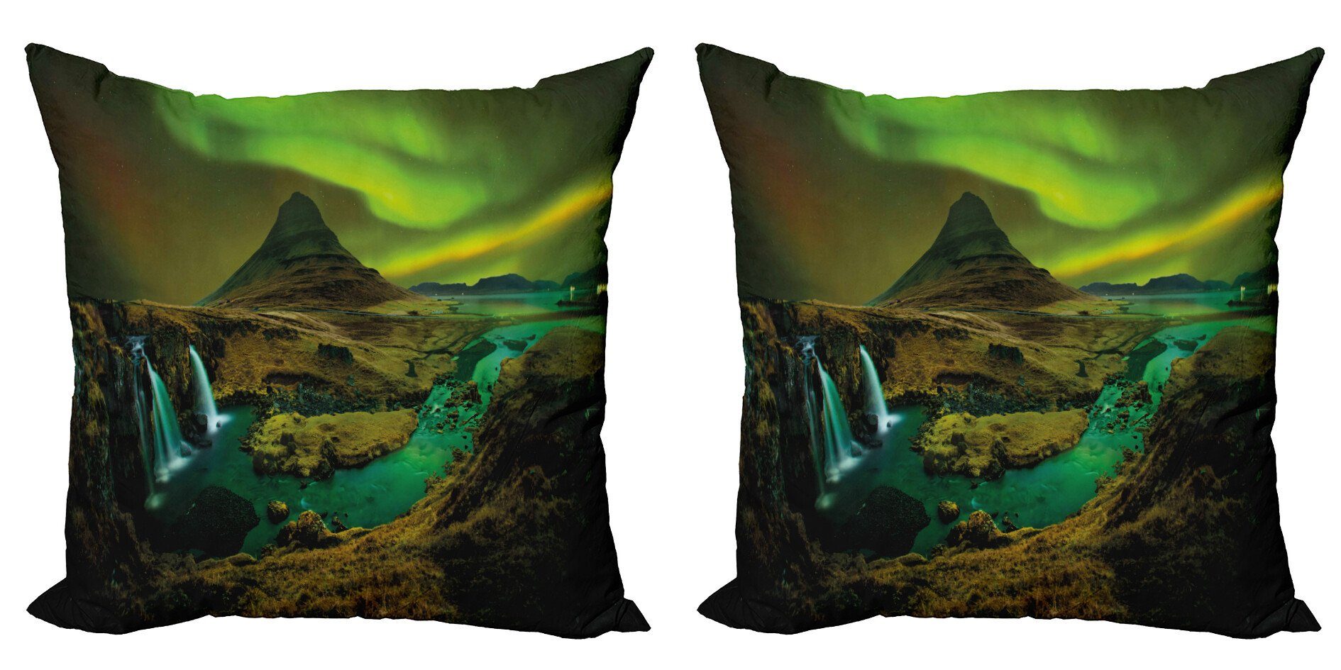 Kissenbezüge Modern Accent Doppelseitiger Digitaldruck, Abakuhaus (2 Stück), Landschaft Wasserfall Creek